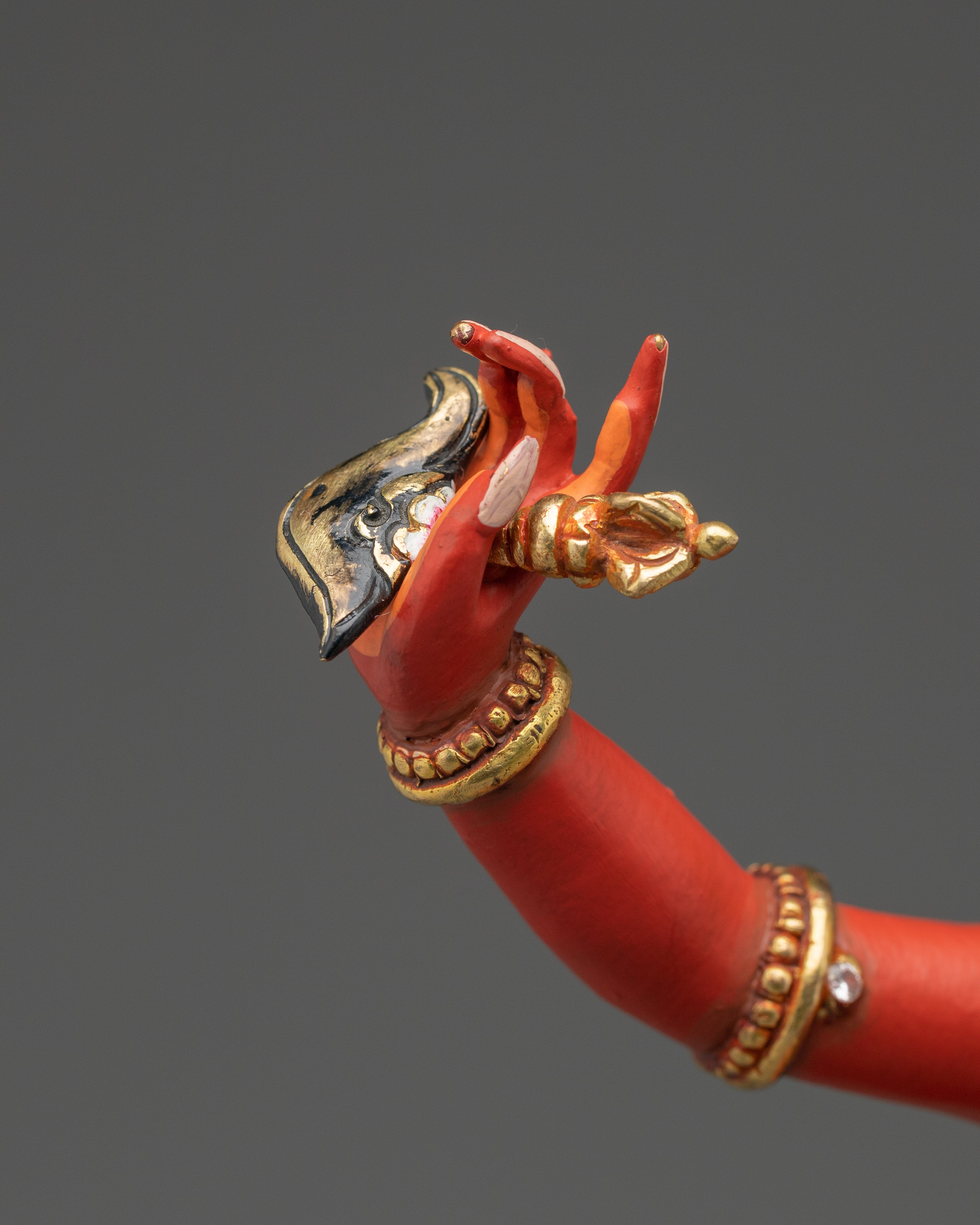 Dorje Phagmo Copper Statue with Gold & Acrylic Detailing | Dakini for Sacred Shrine Spaces