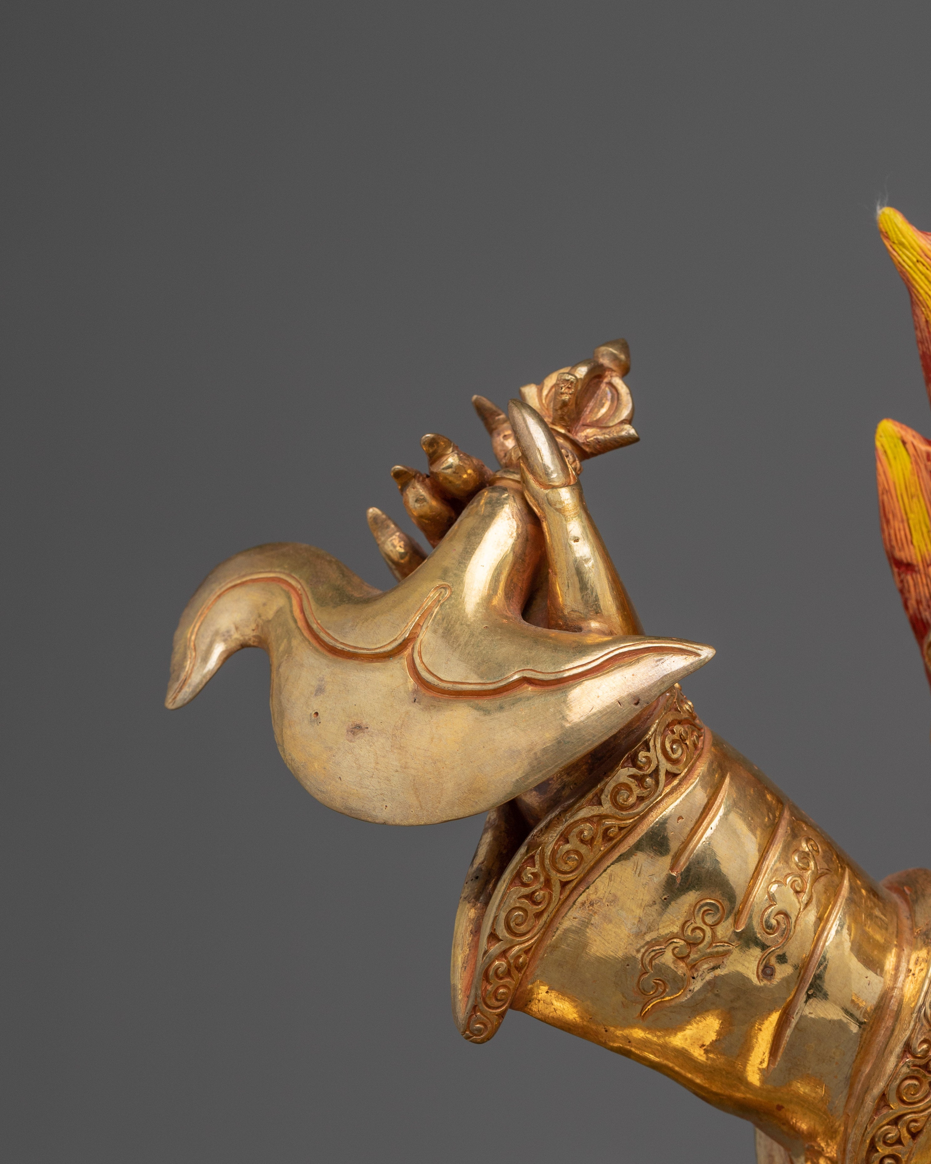 Handmade Golden Mahakala Bernagchen Statue