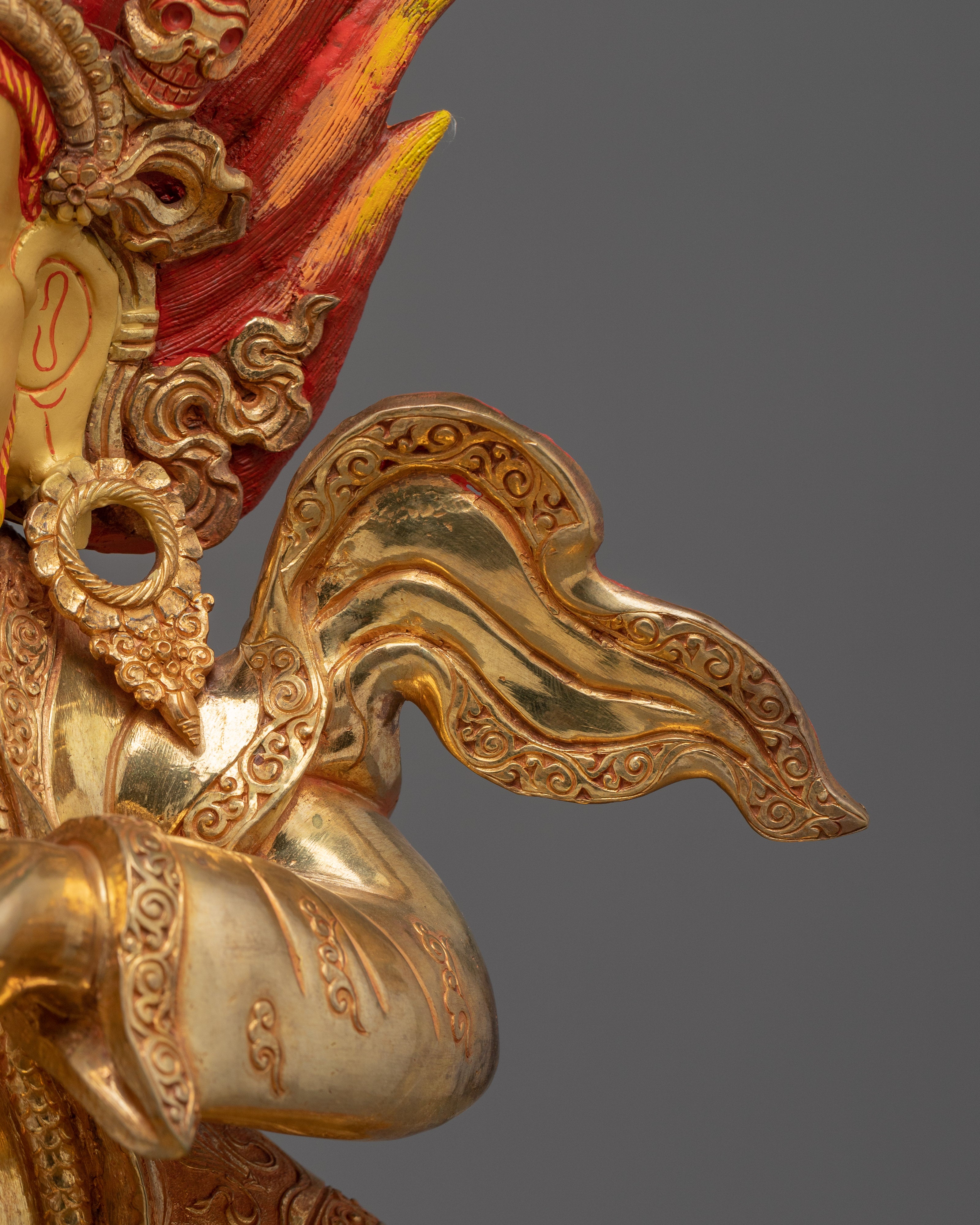 Handmade Golden Mahakala Bernagchen Statue