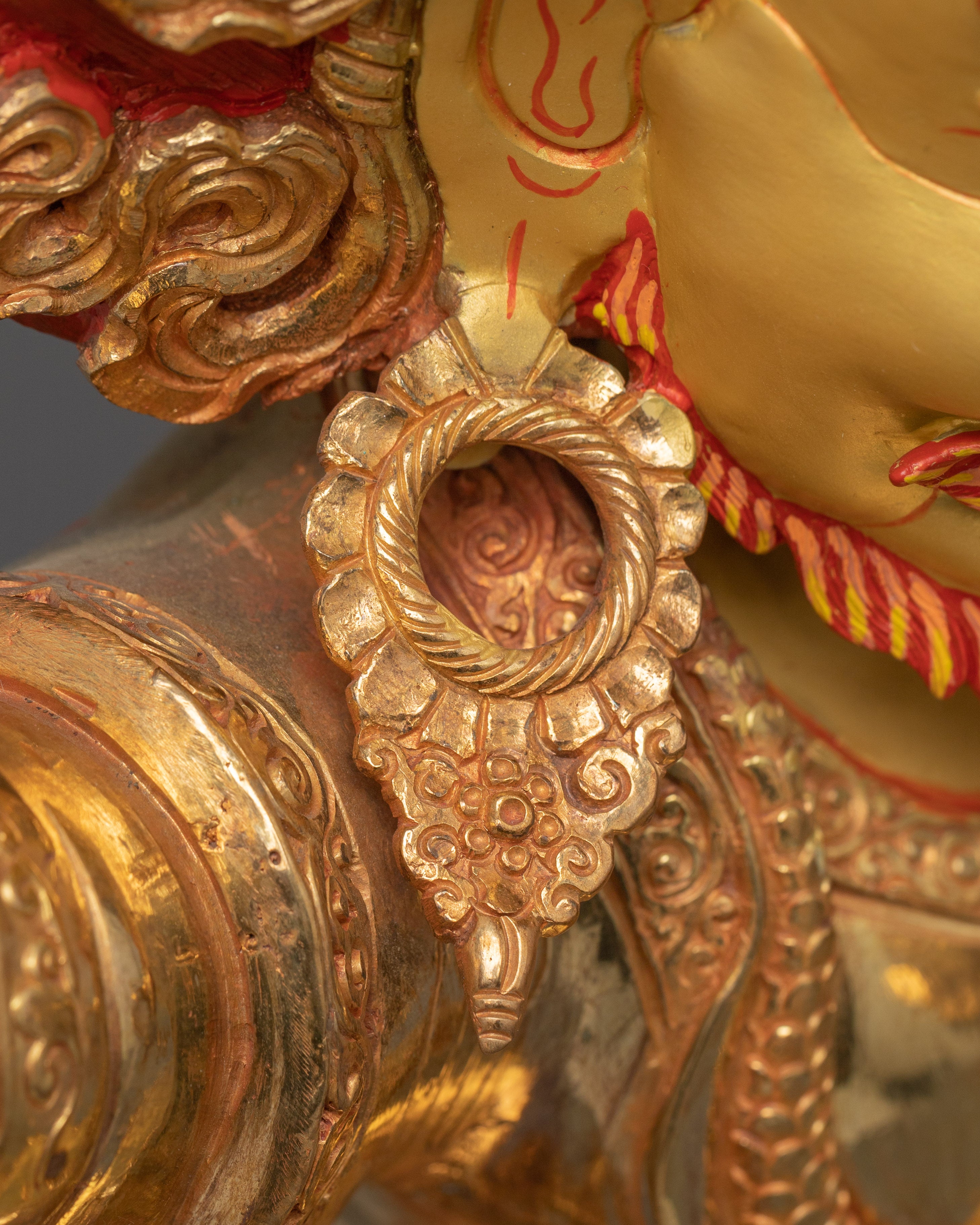 Handmade Golden Mahakala Bernagchen Statue