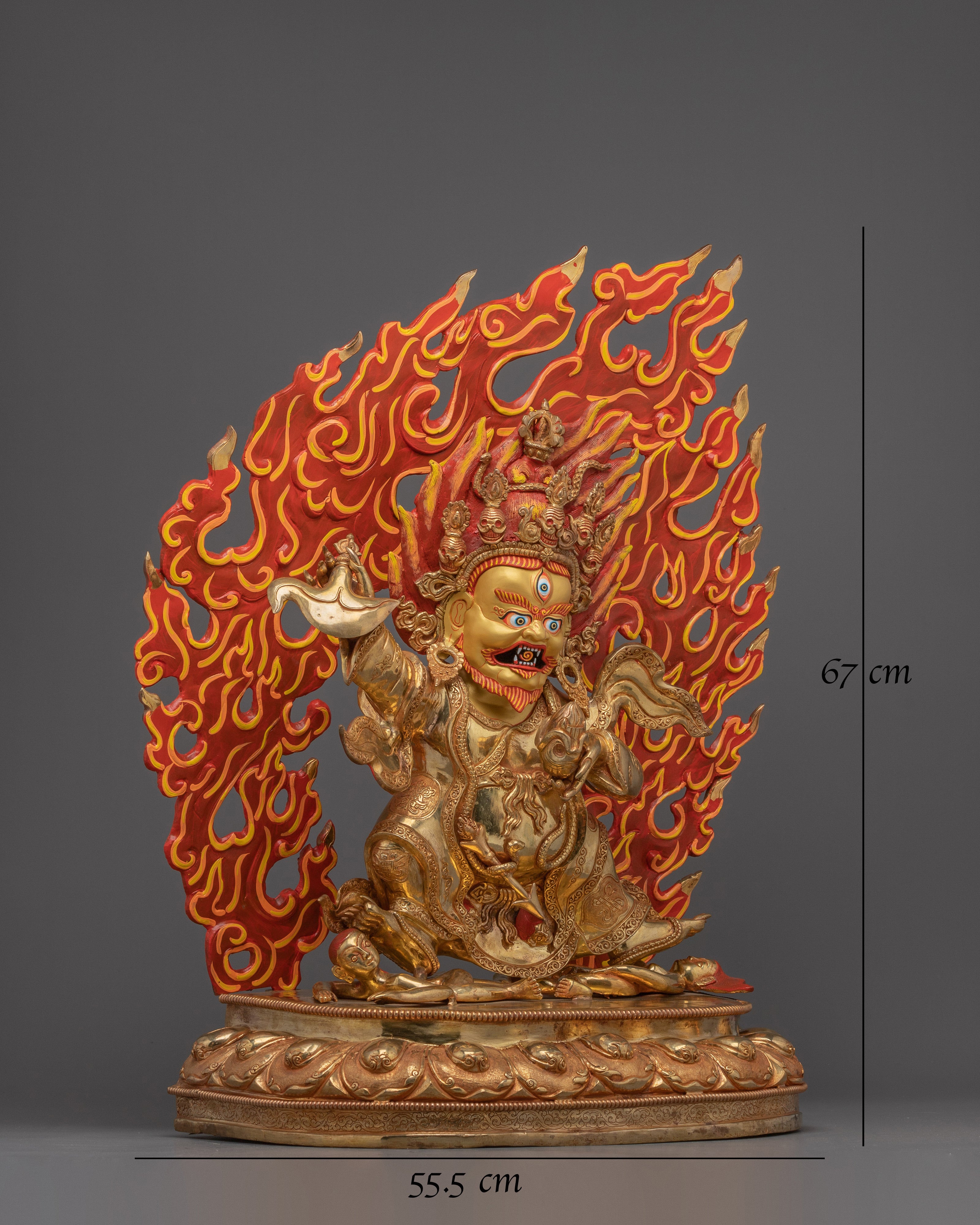 Handmade Golden Mahakala Bernagchen Statue