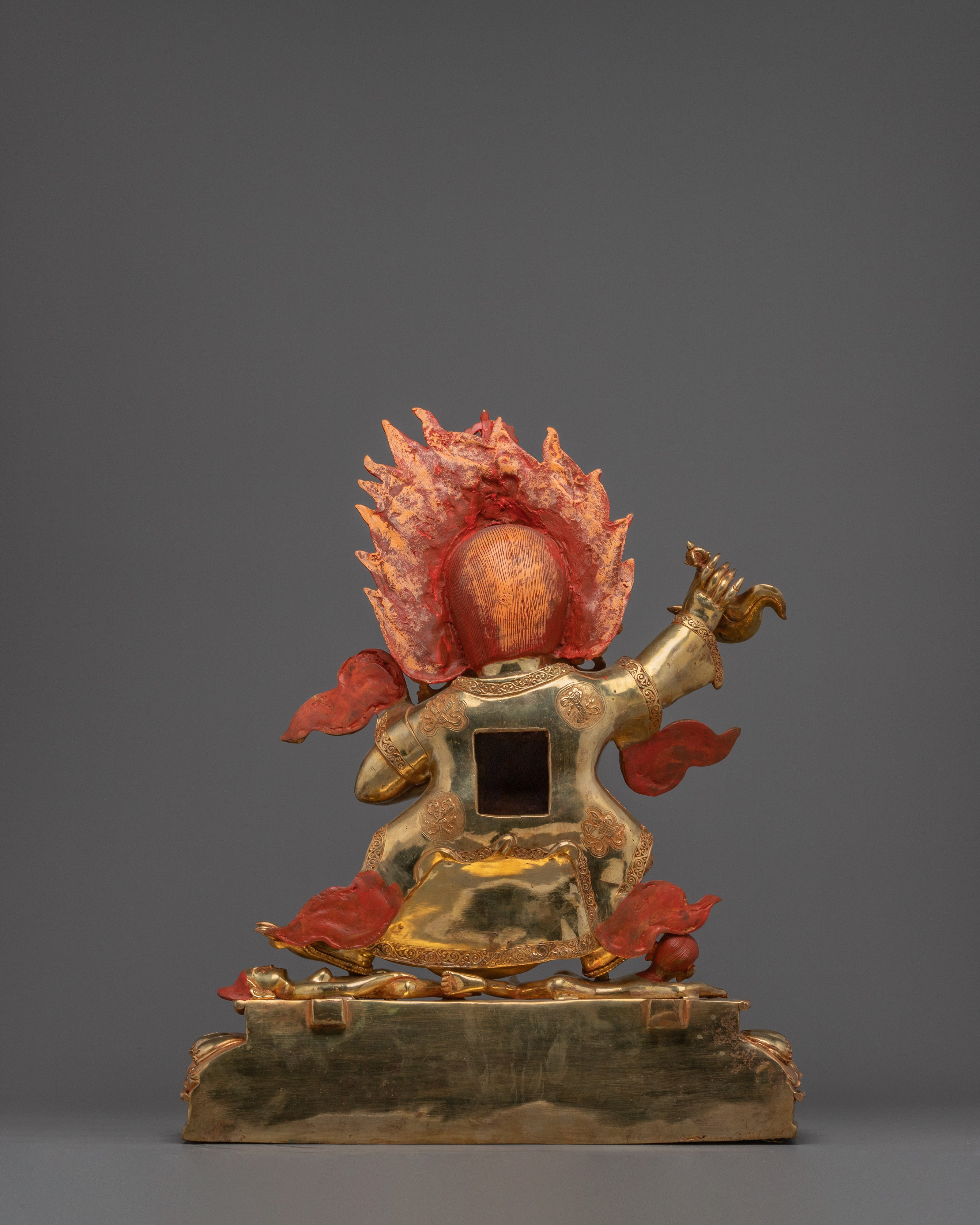 Handmade Golden Mahakala Bernagchen Statue