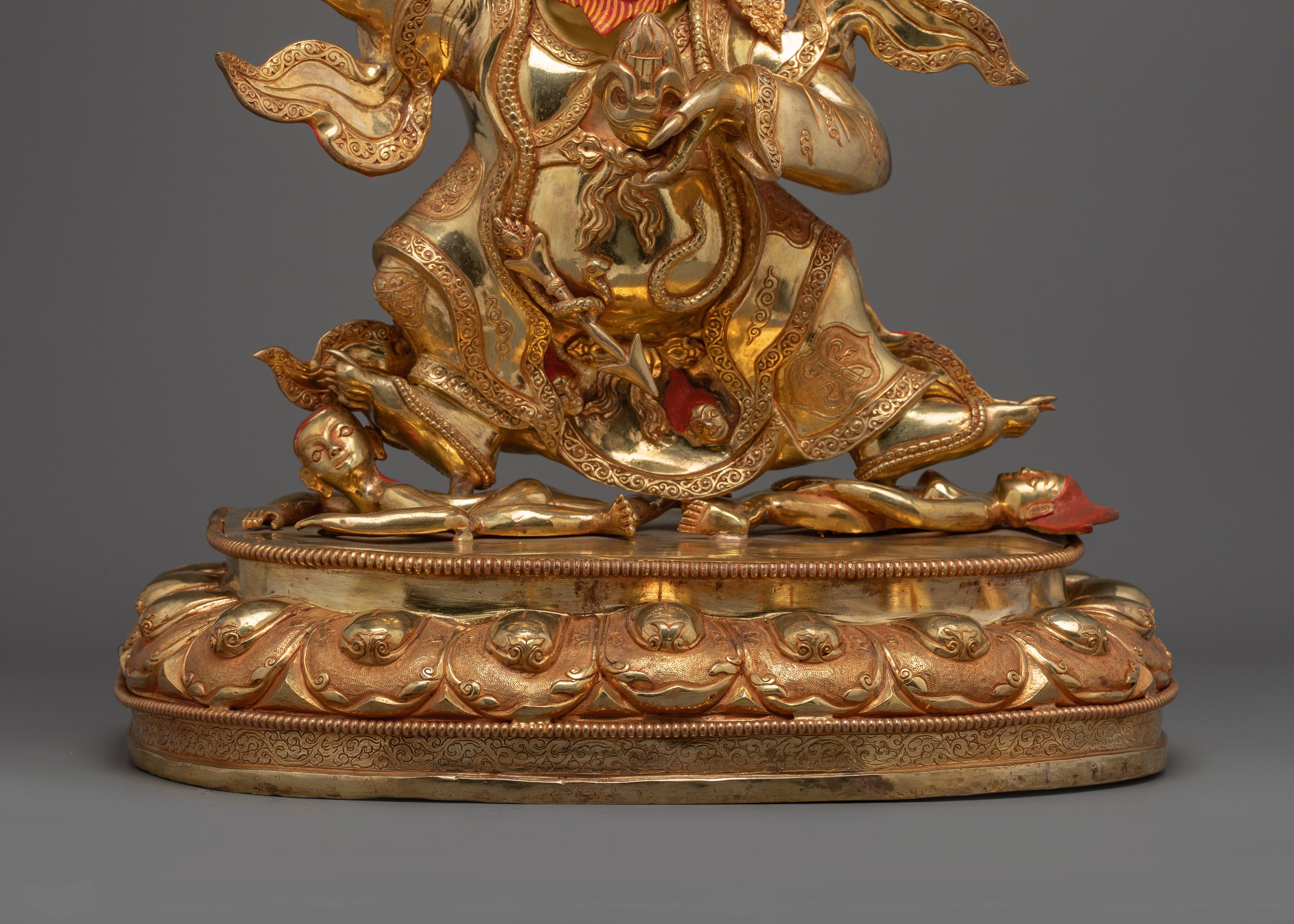 Handmade Golden Mahakala Bernagchen Statue