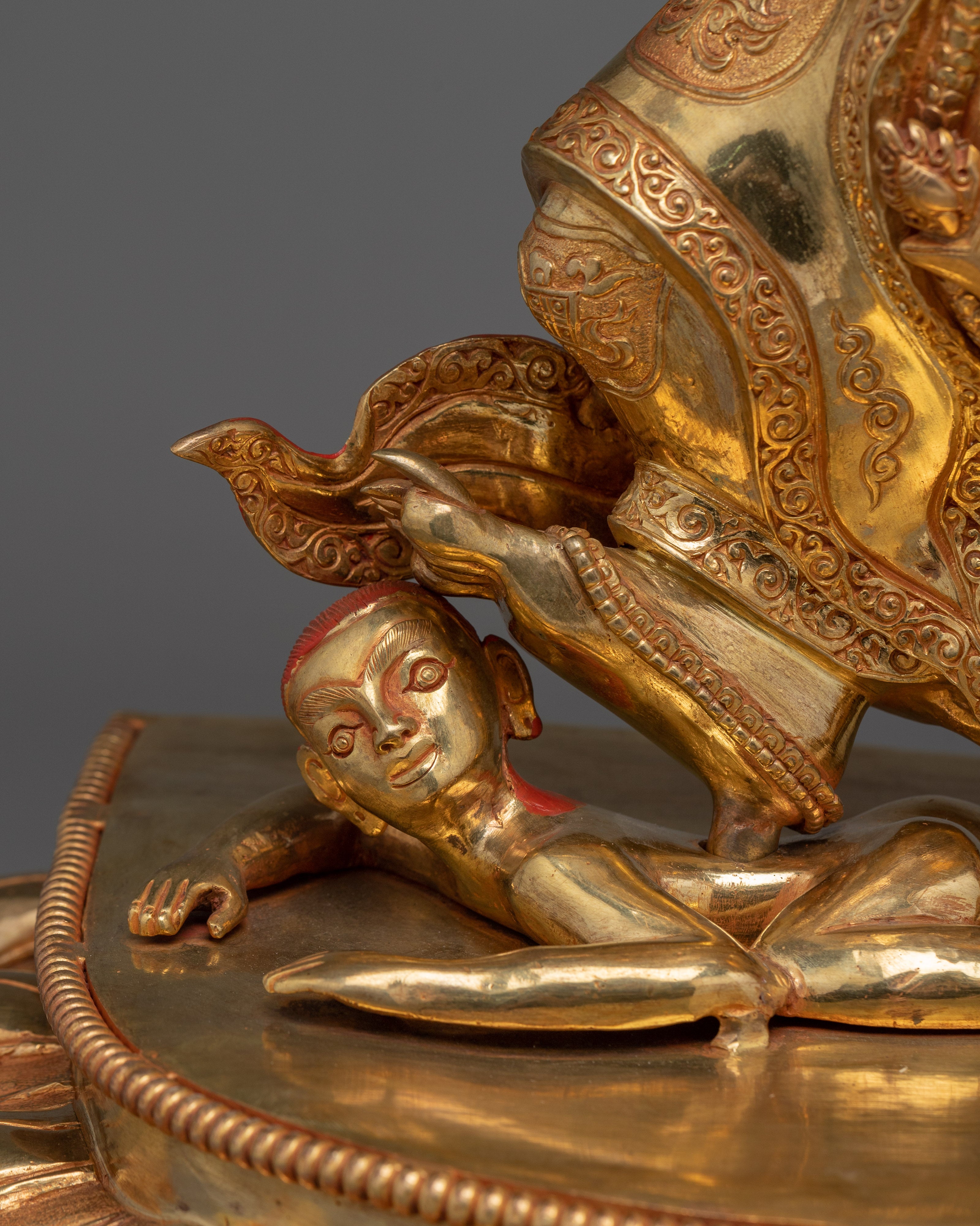 Handmade Golden Mahakala Bernagchen Statue