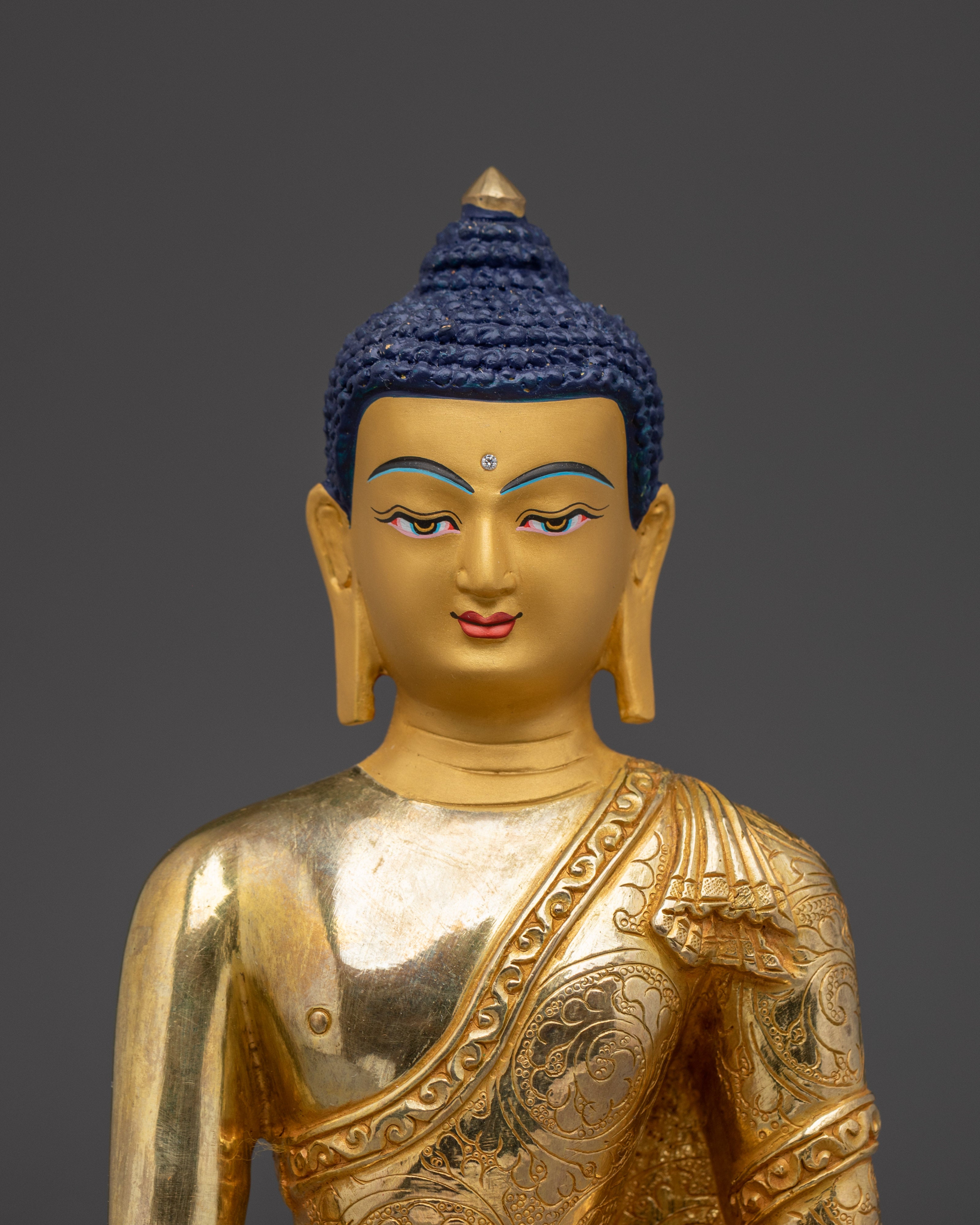 Handcrafted Shakyamuni Buddha Copper Sculpture | Symbol of Enlightenment and Peace