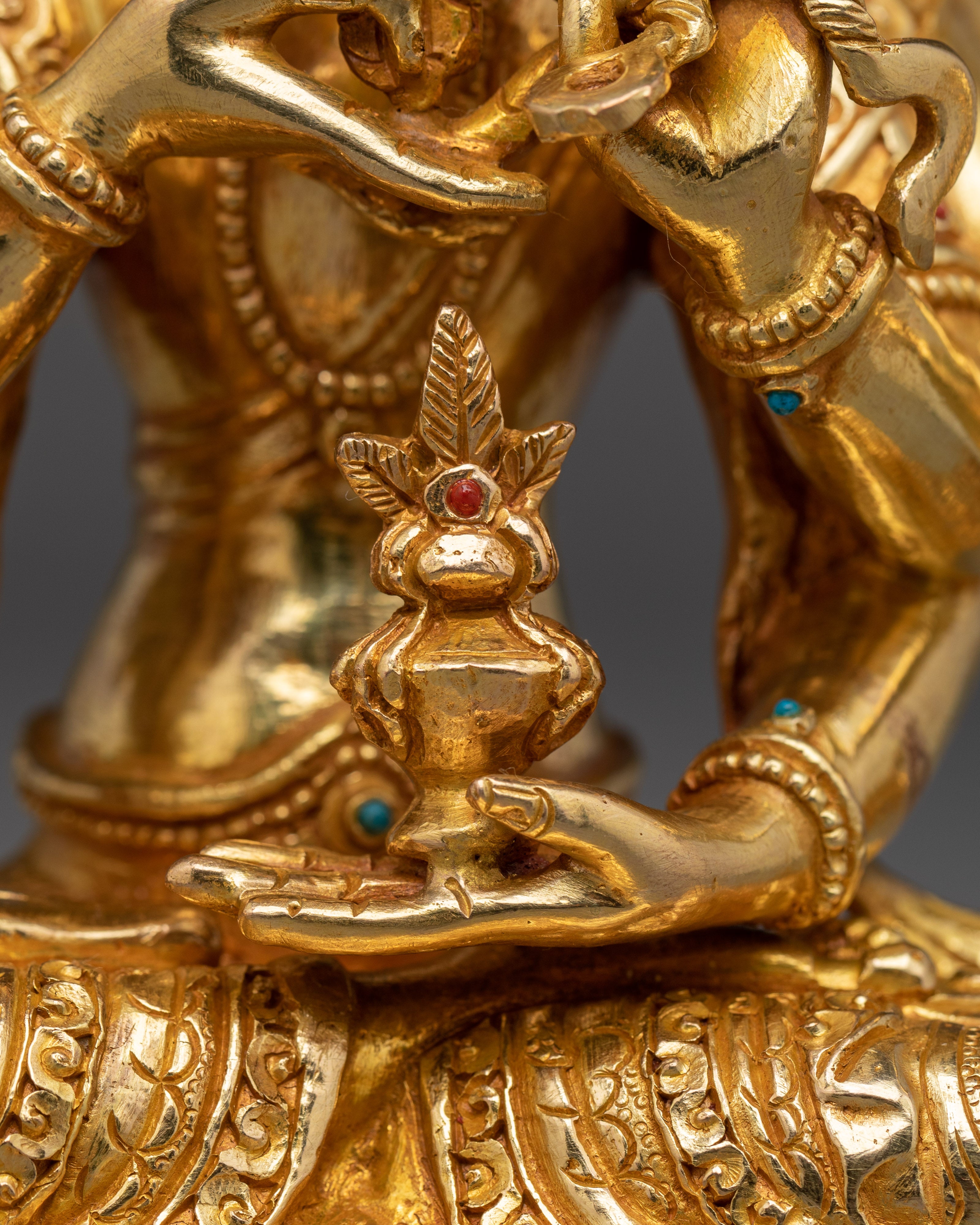 Gold Gilded Namgyalma Statue | A powerful deity for purification and longevity