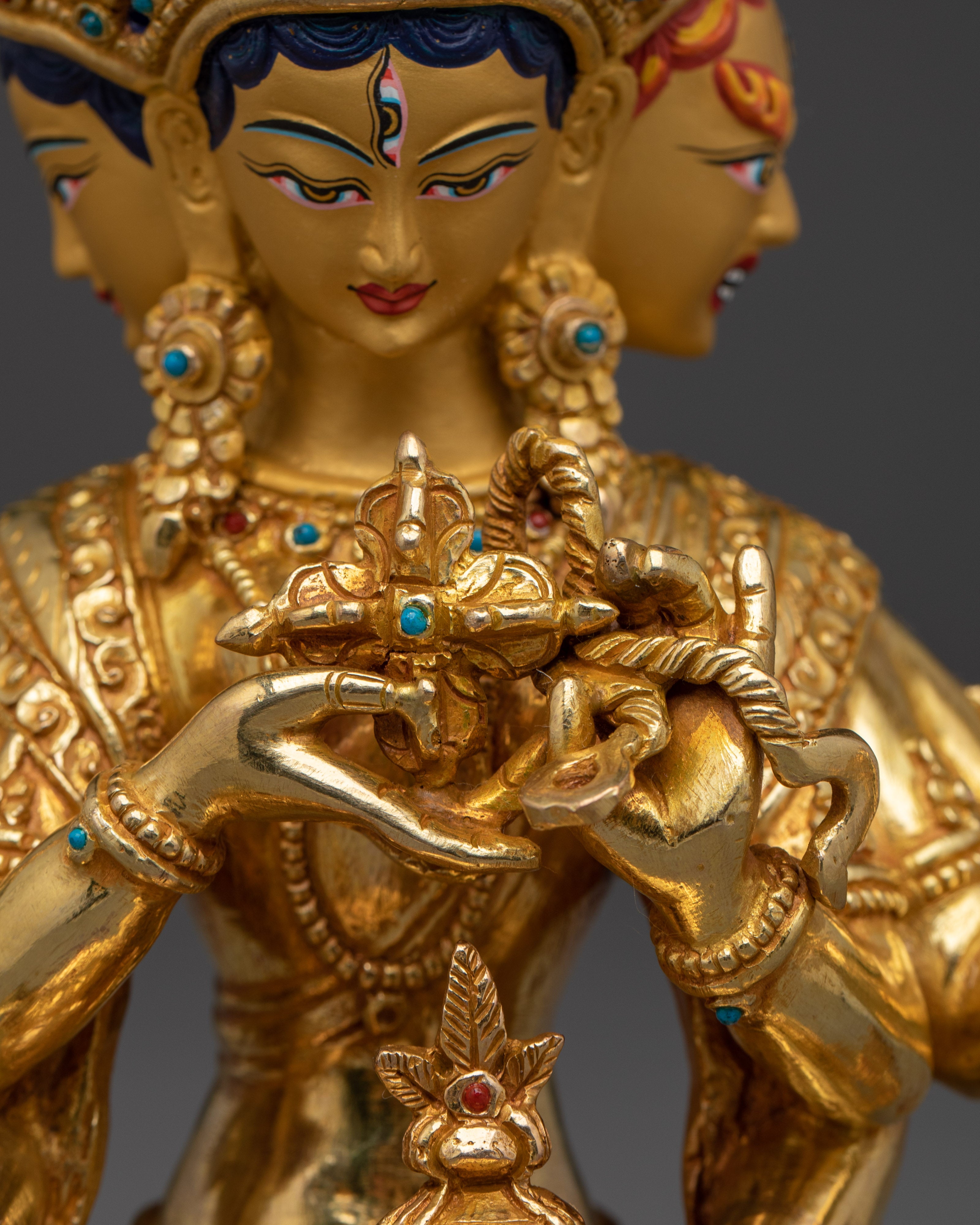 Gold Gilded Namgyalma Statue | A powerful deity for purification and longevity