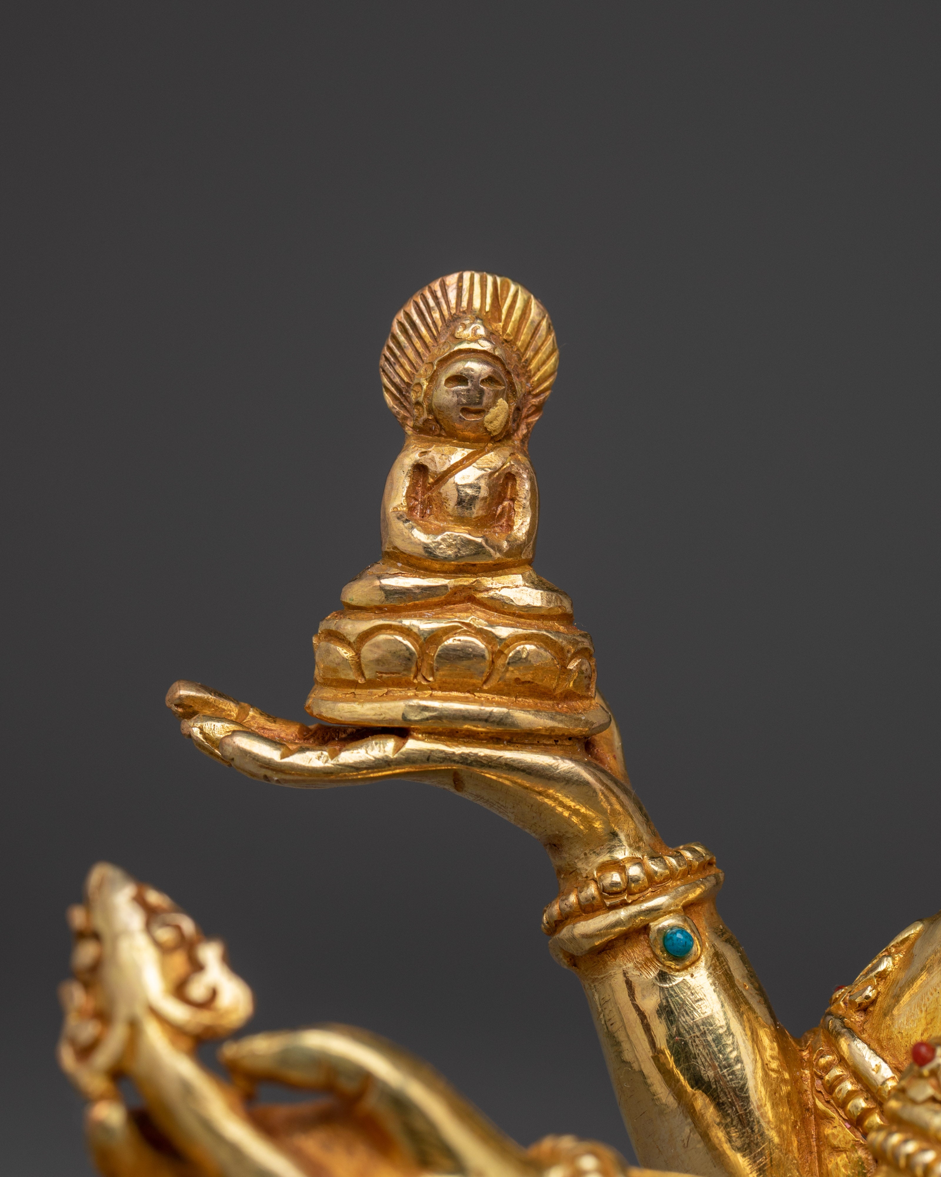 Gold Gilded Namgyalma Statue | A powerful deity for purification and longevity
