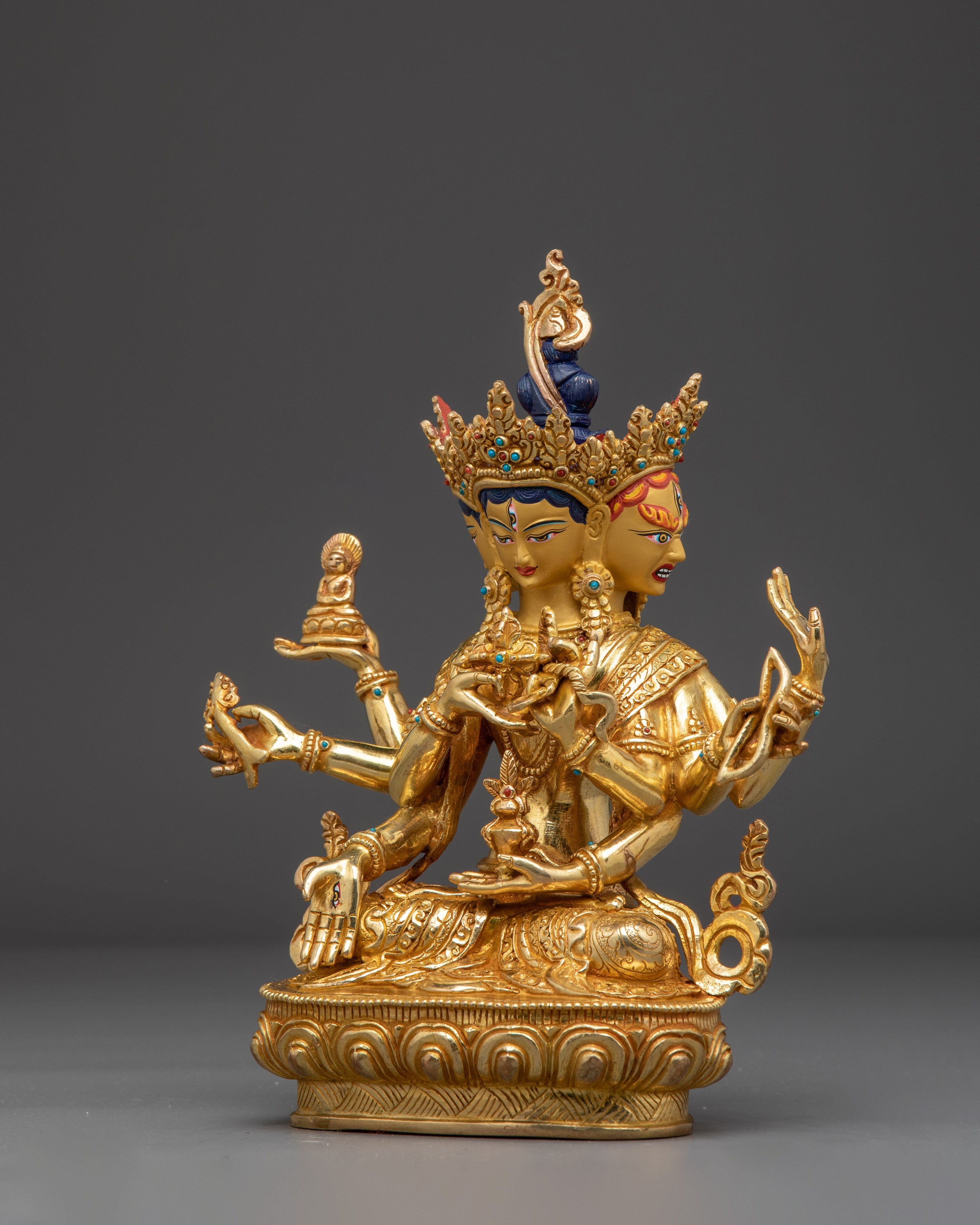 Gold Gilded Namgyalma Statue | A powerful deity for purification and longevity