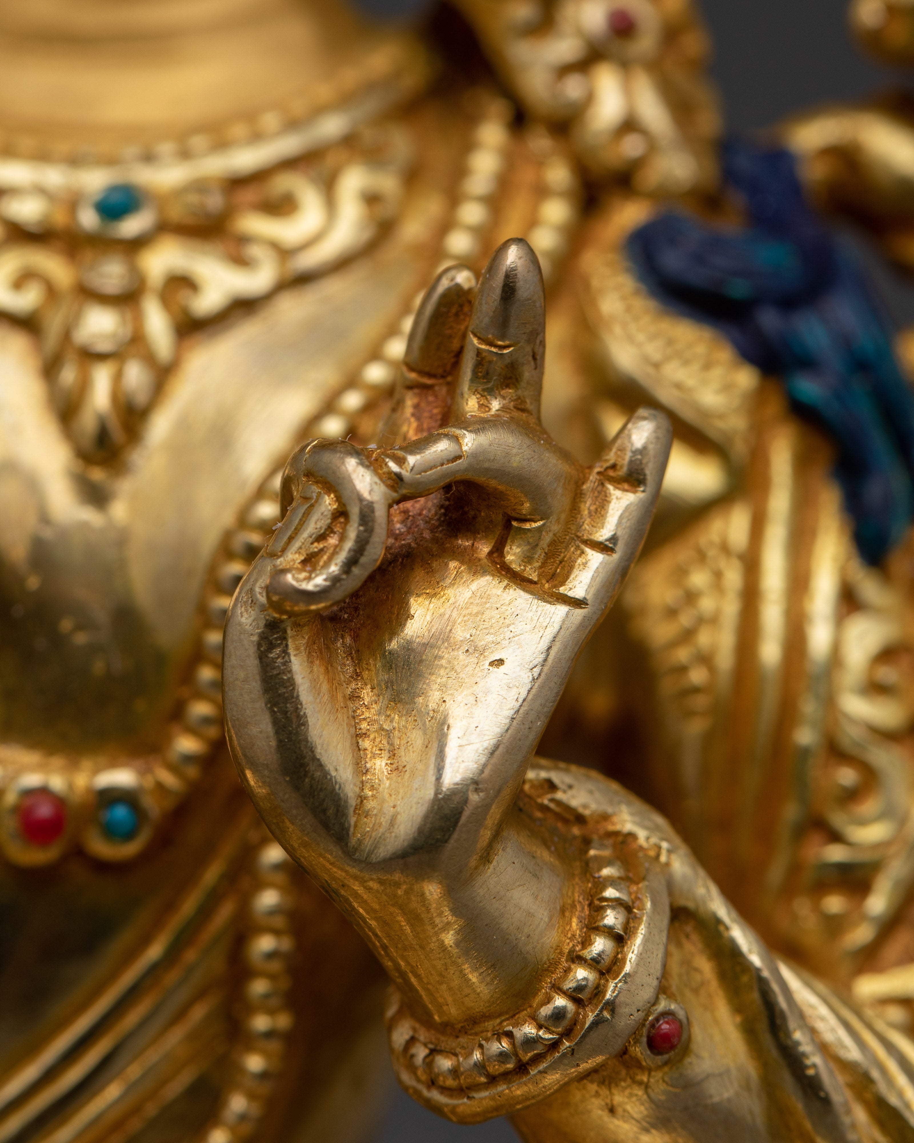 Green Tara 24K Gold Gilded Copper Deity