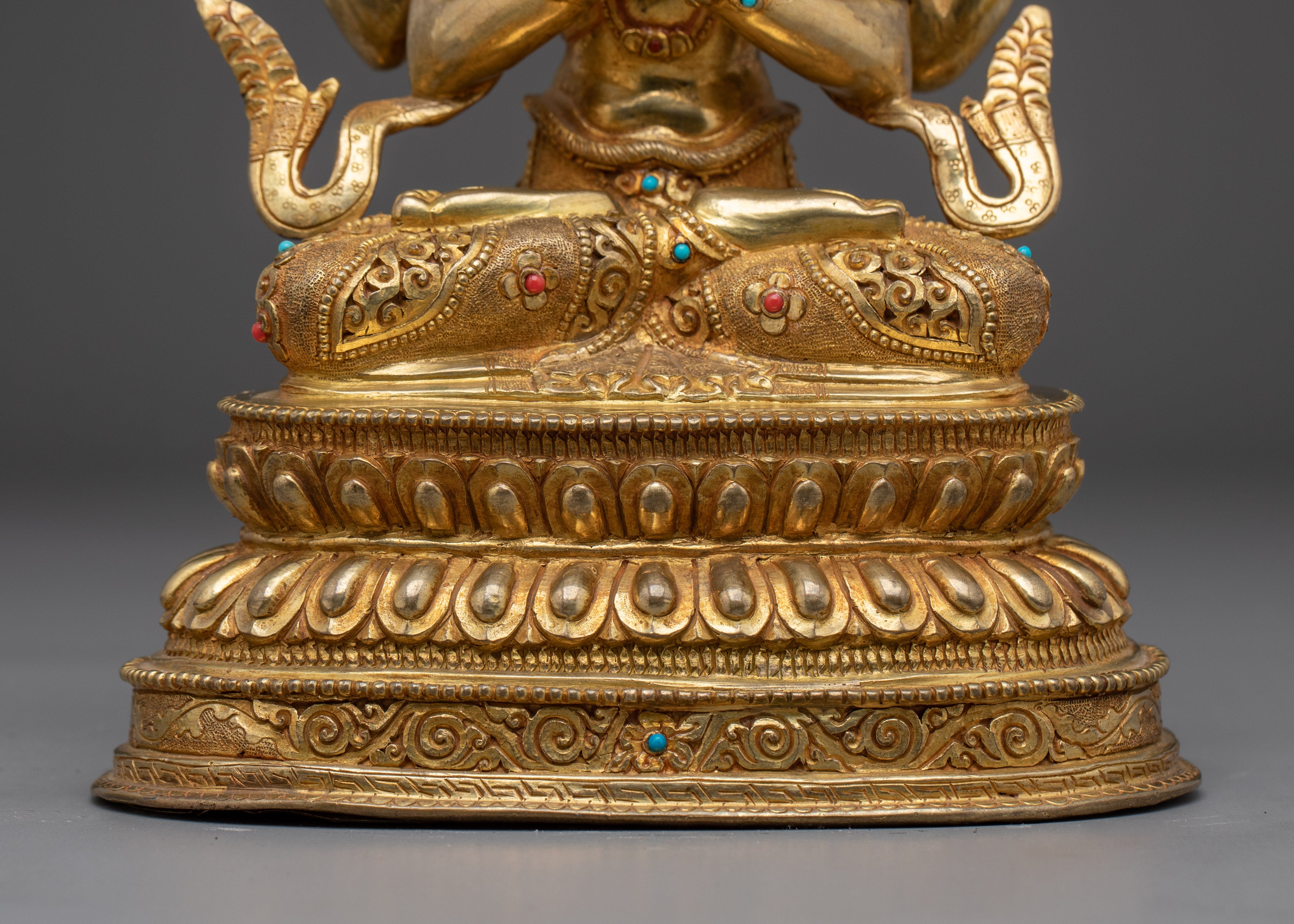 Chenrezig Gold Gilded Copper Deity | Meditation & Spiritual Compassion