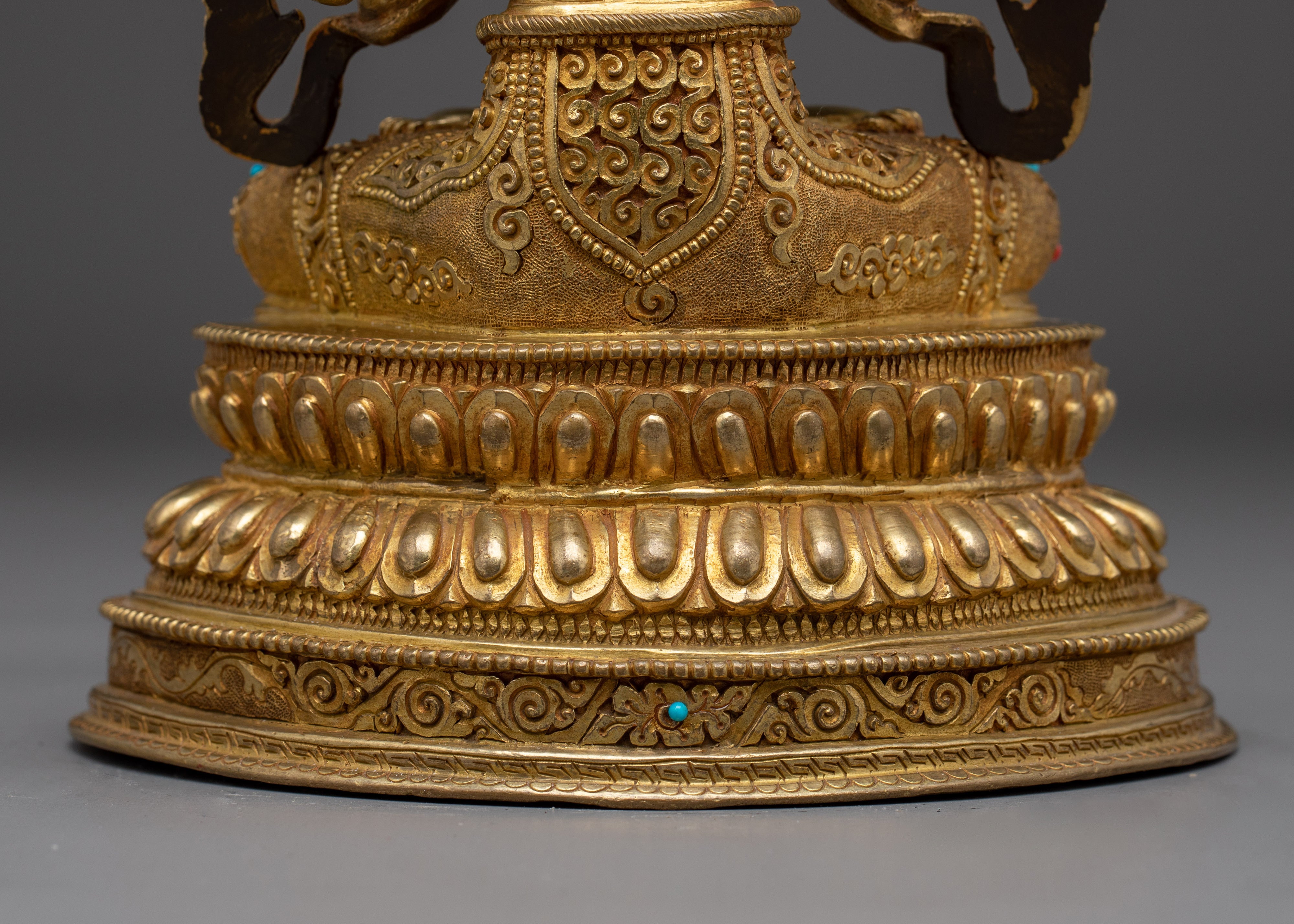 Chenrezig Gold Gilded Copper Deity | Meditation & Spiritual Compassion