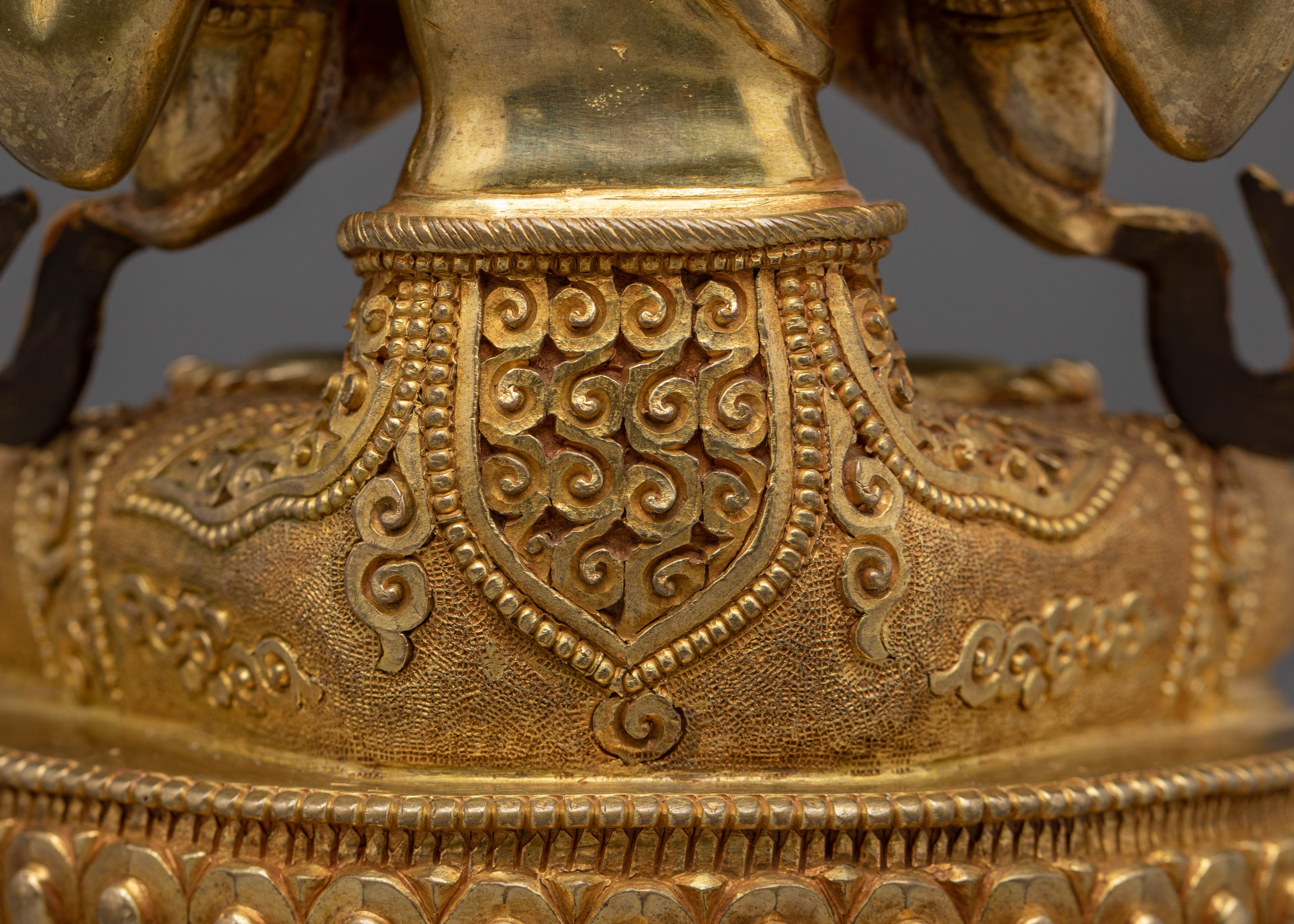 Chenrezig Gold Gilded Copper Deity | Meditation & Spiritual Compassion