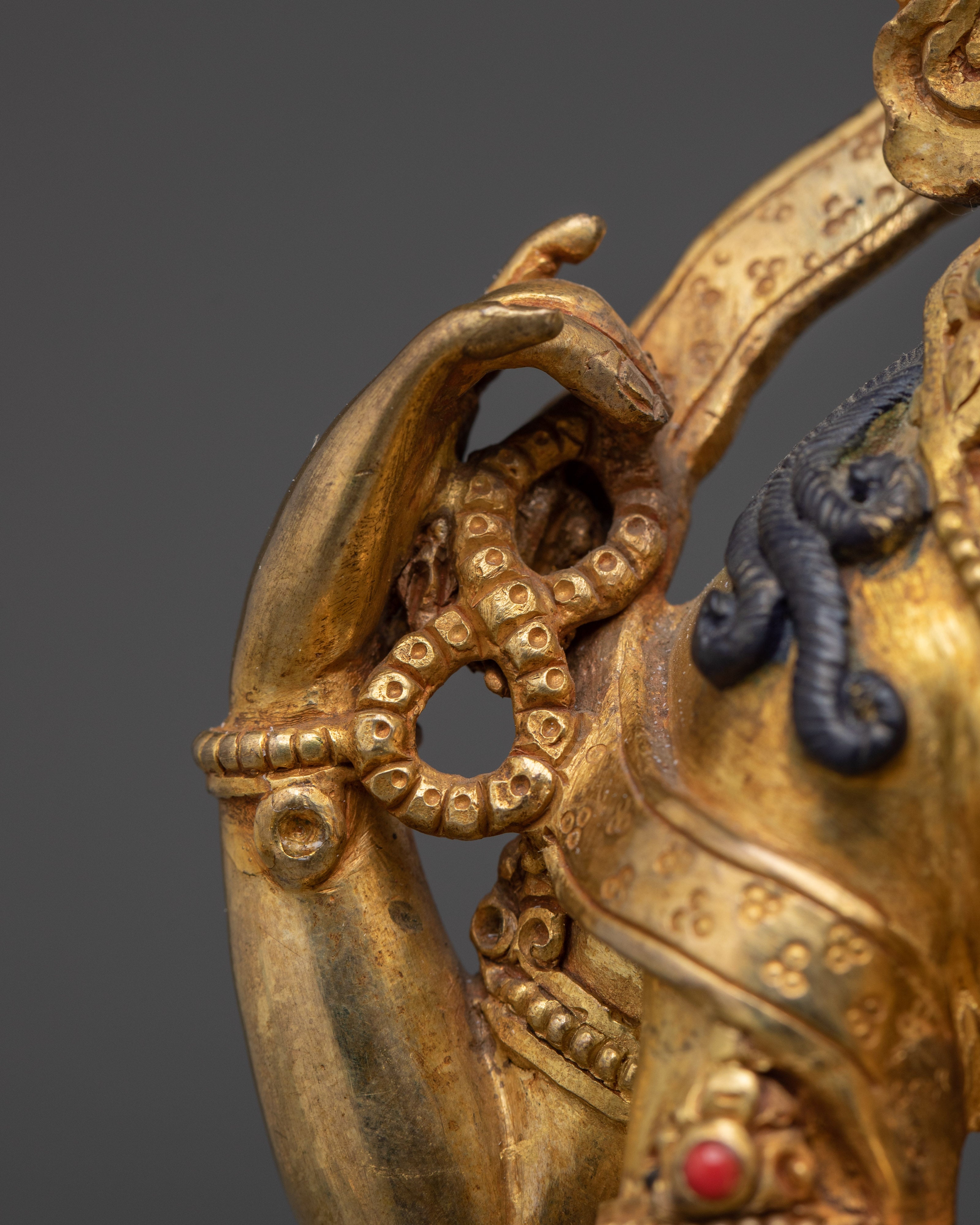 Chenrezig Gold Gilded Copper Deity | Meditation & Spiritual Compassion