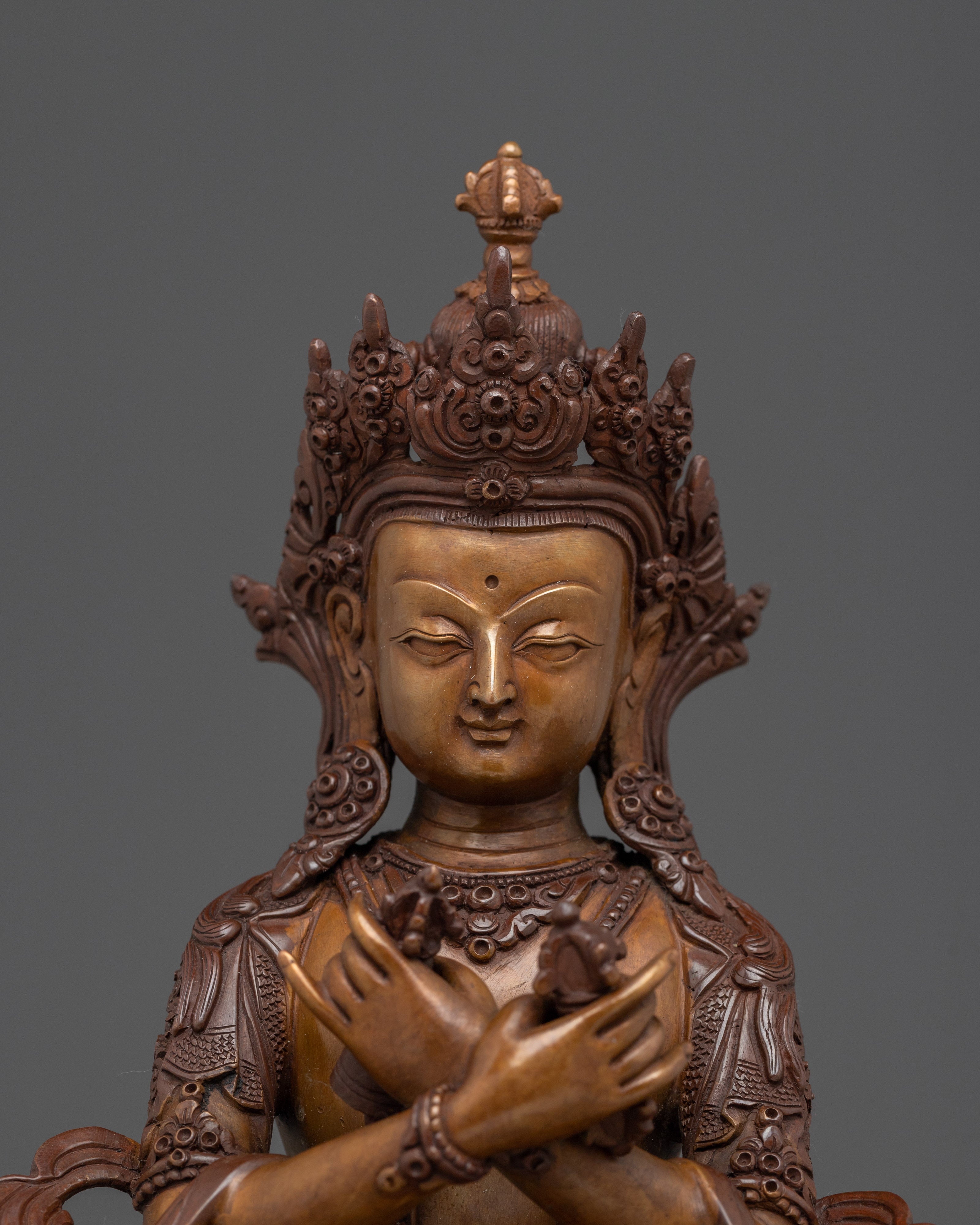 Oxidized Copper Vajrdhara Statue: The Cosmic Buddha