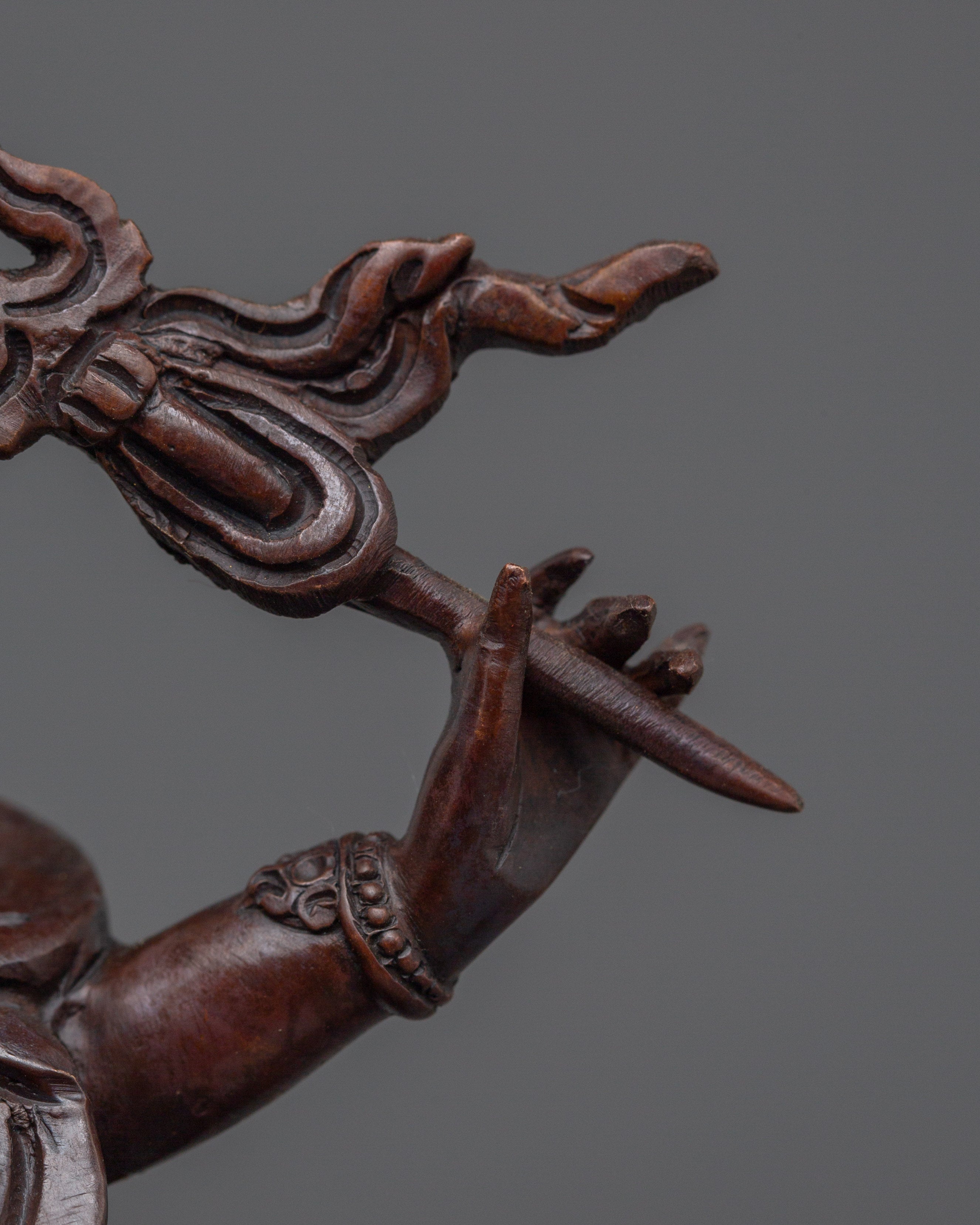 White Mahakala Statue: Wrathful Protection Deity