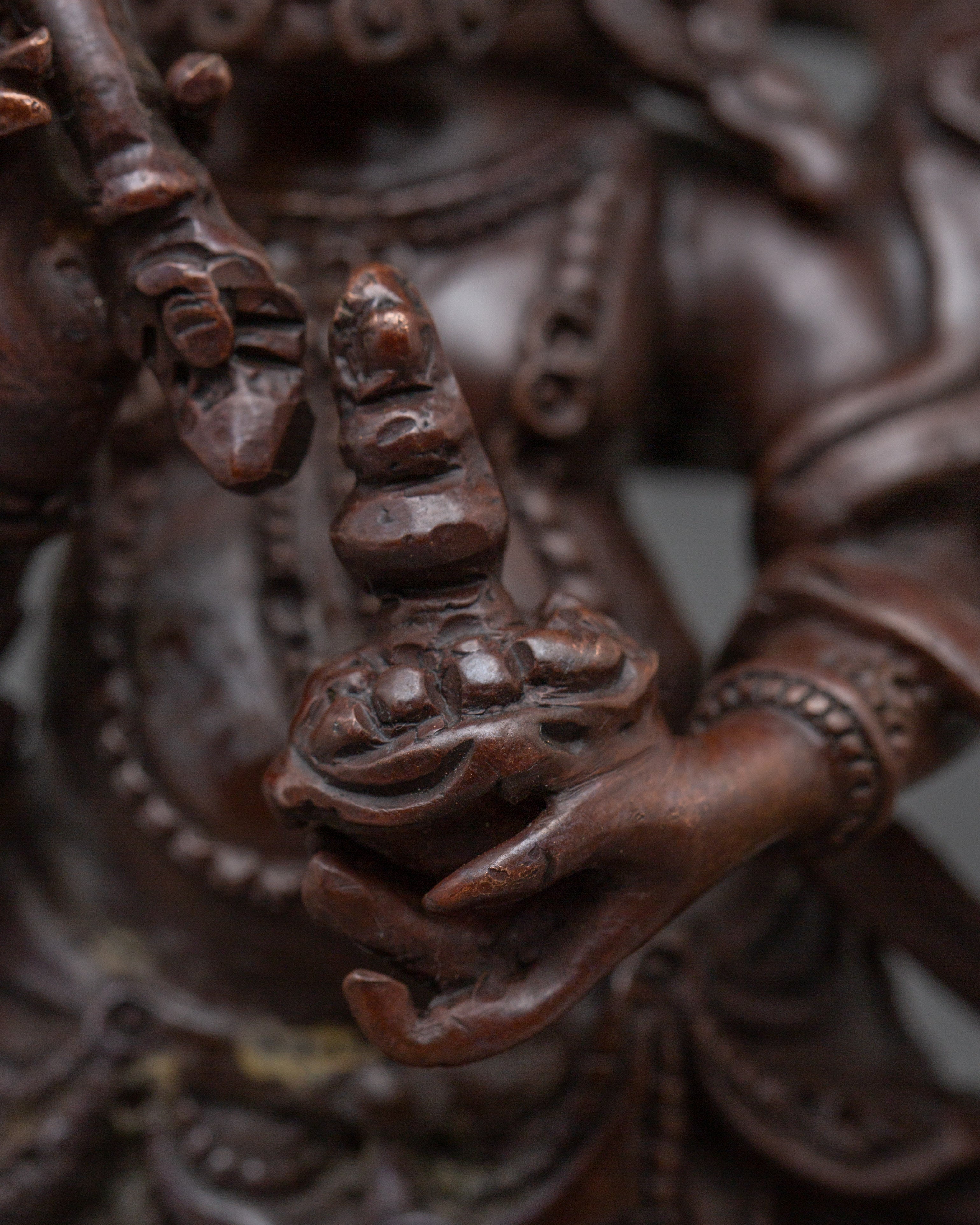 White Mahakala Statue: Wrathful Protection Deity