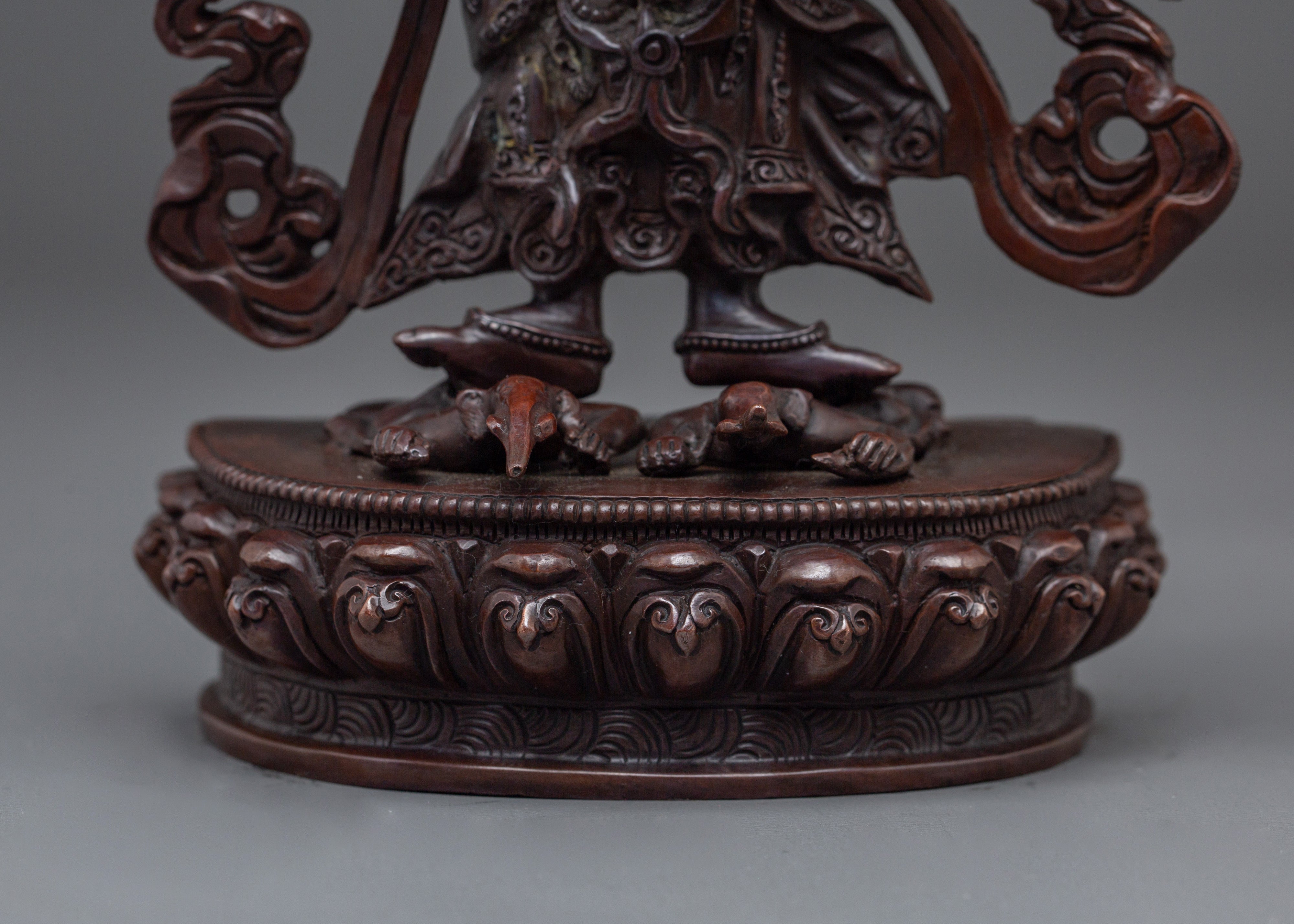 White Mahakala Statue: Wrathful Protection Deity