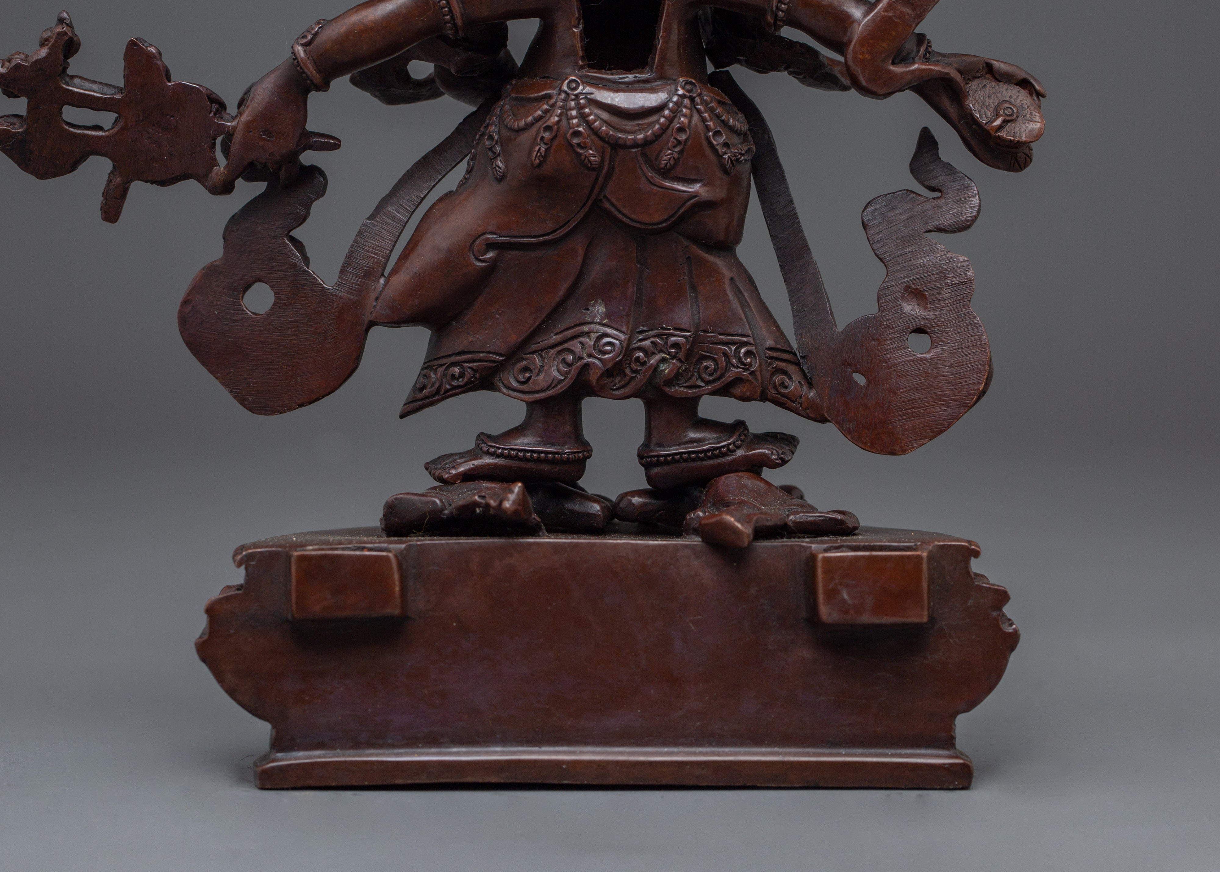 White Mahakala Statue: Wrathful Protection Deity