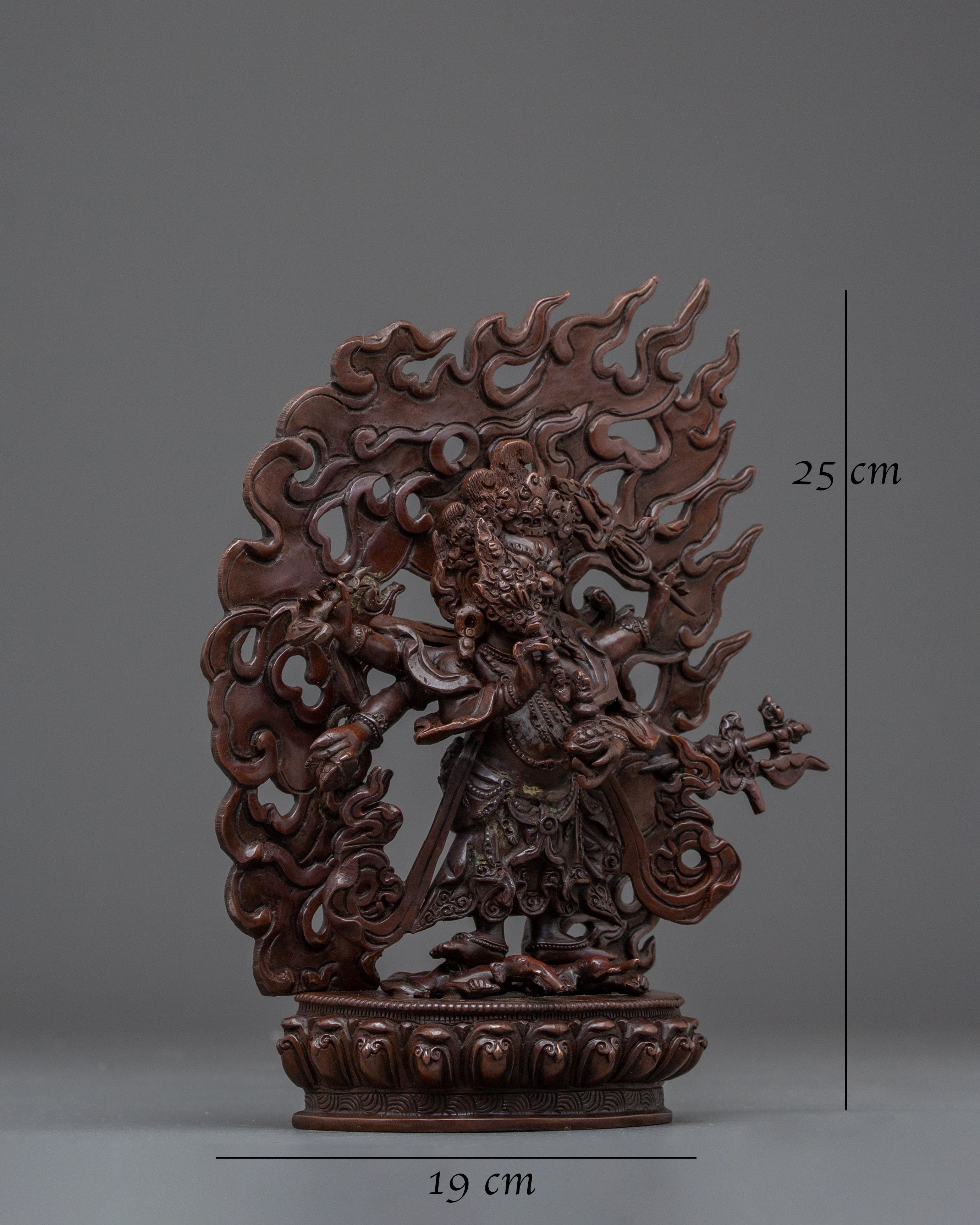 White Mahakala Statue: Wrathful Protection Deity