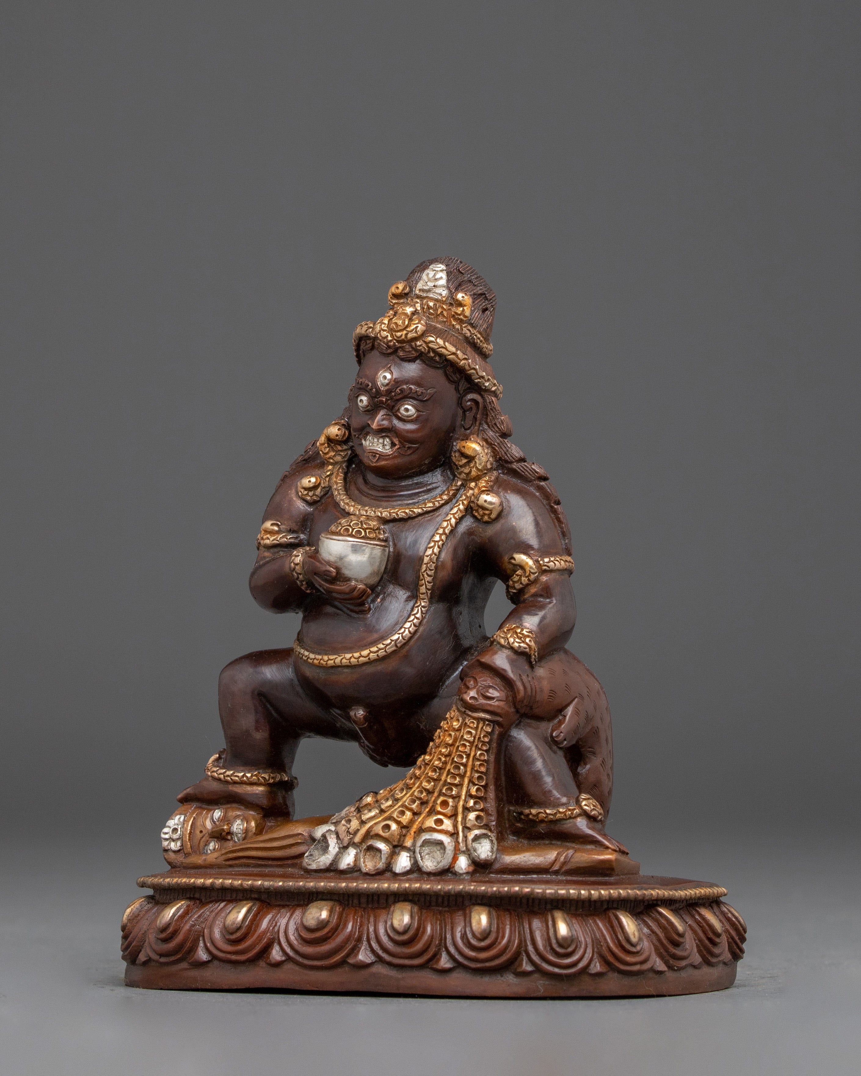 Black Dzambhala Statue: Wrathful Wealth Deity