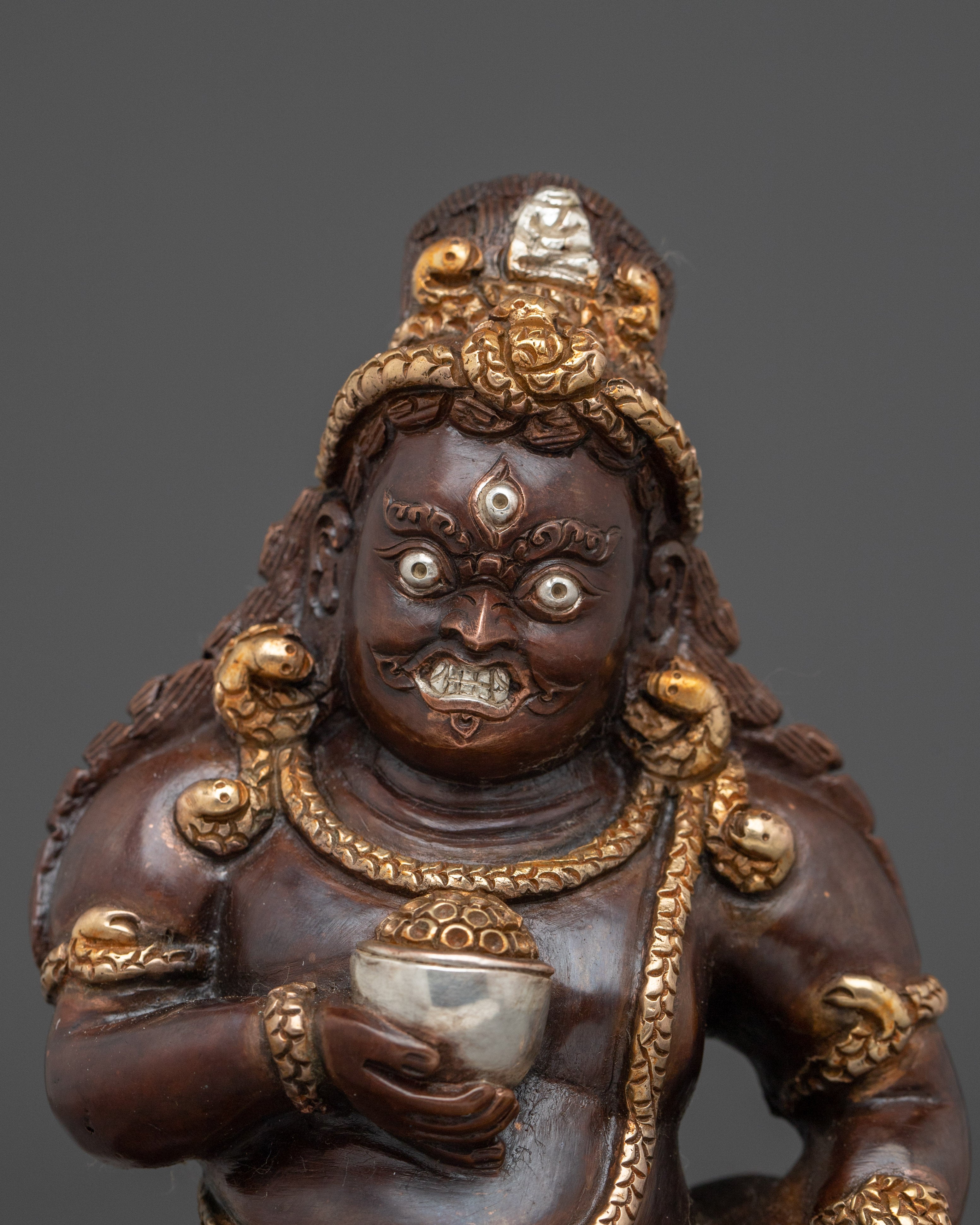 Black Dzambhala Statue: Wrathful Wealth Deity
