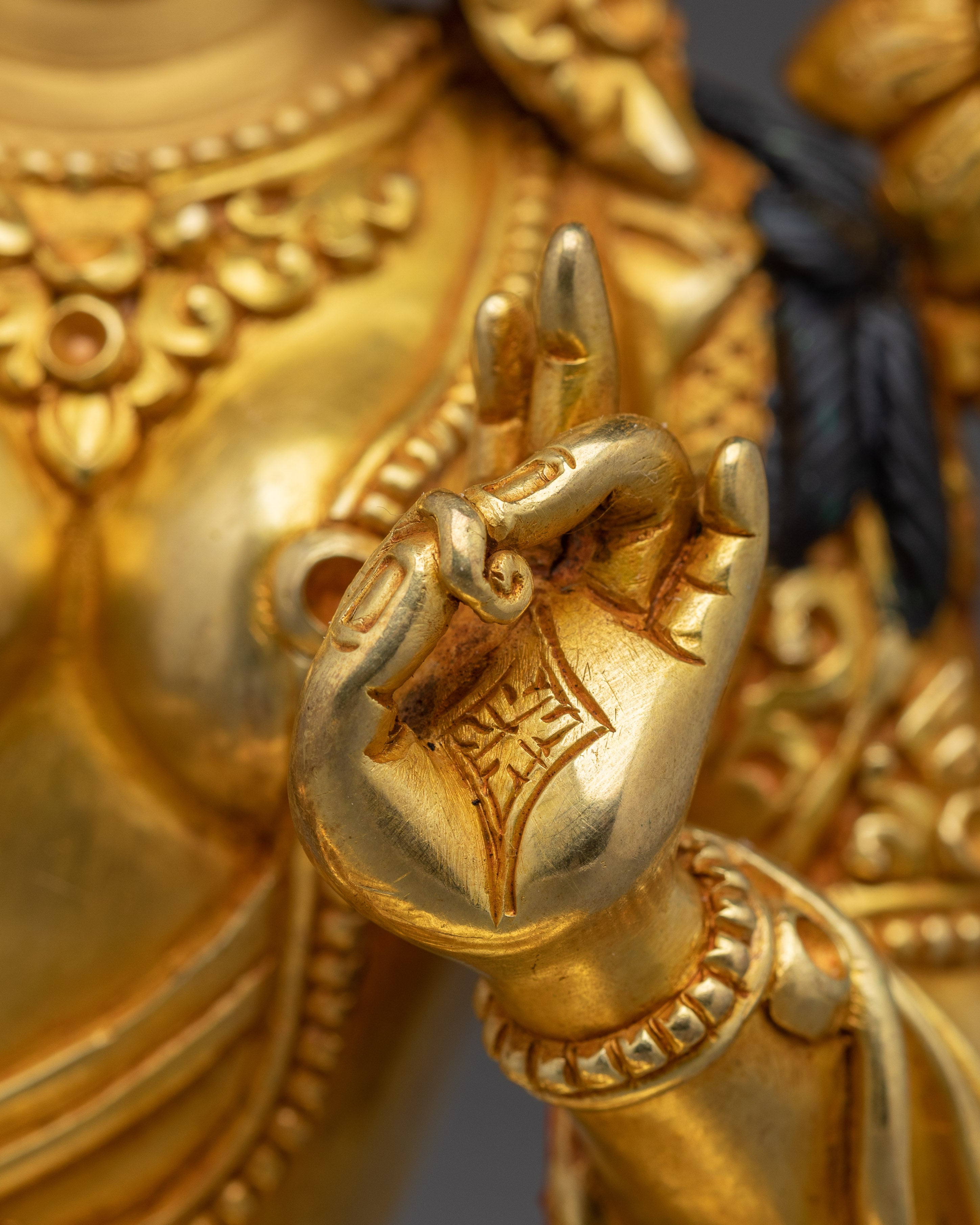 Radiant Golden Shyama Tara Figurine | Green Tara - Mother of Liberation