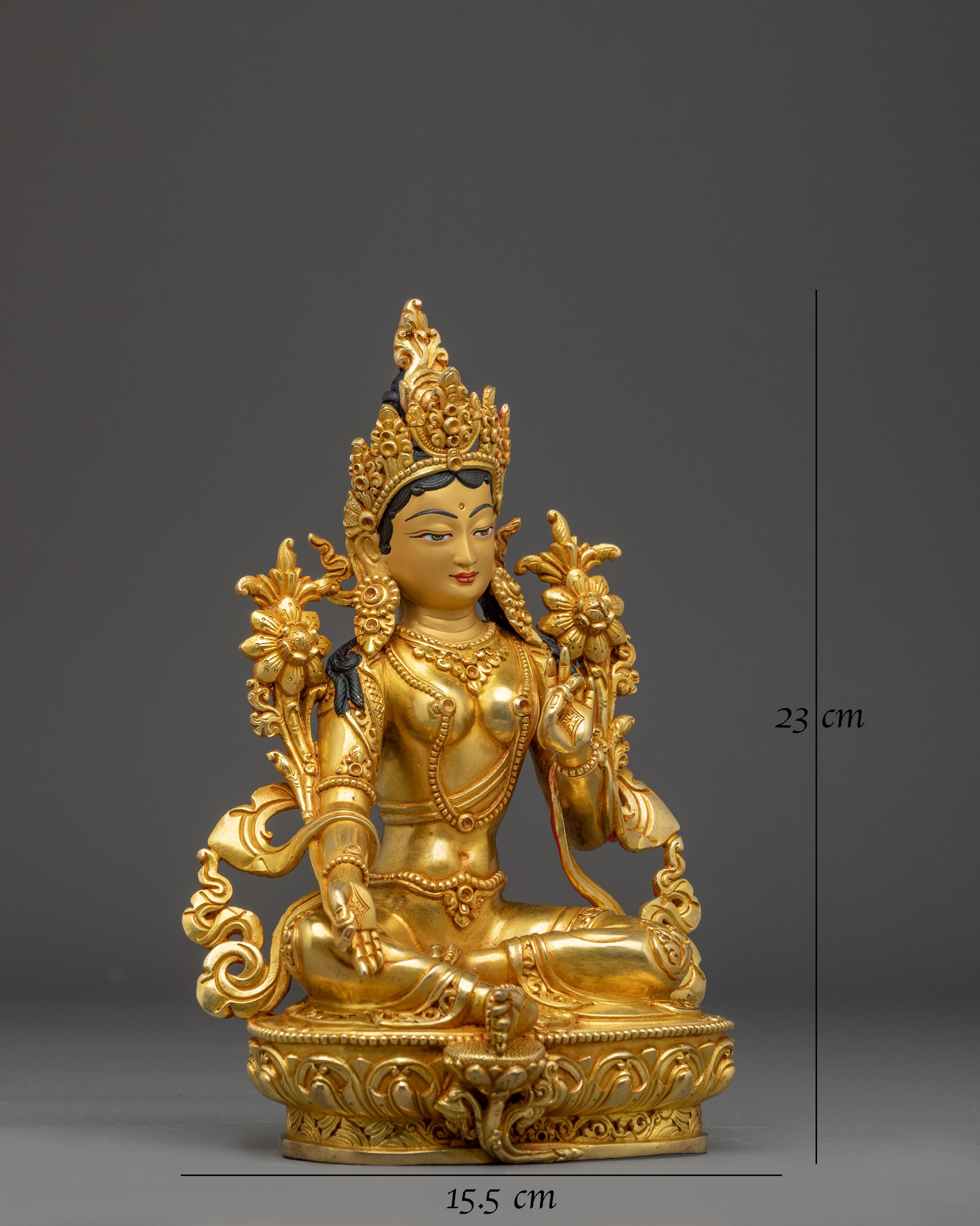 Radiant Golden Shyama Tara Figurine