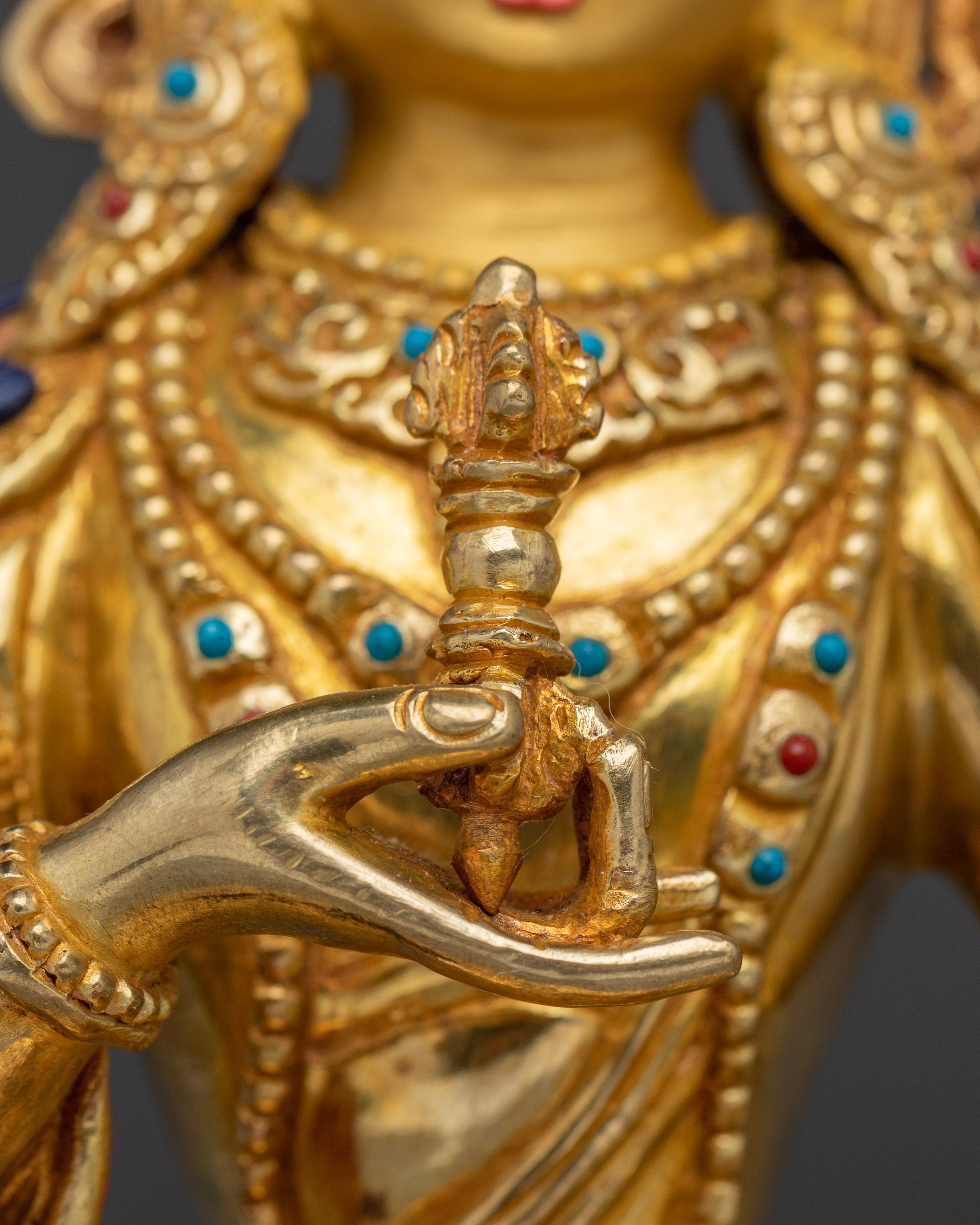 Vajrasattva, Vajra Holder Bodhisattva | Gold Gilded Tibetan Statue