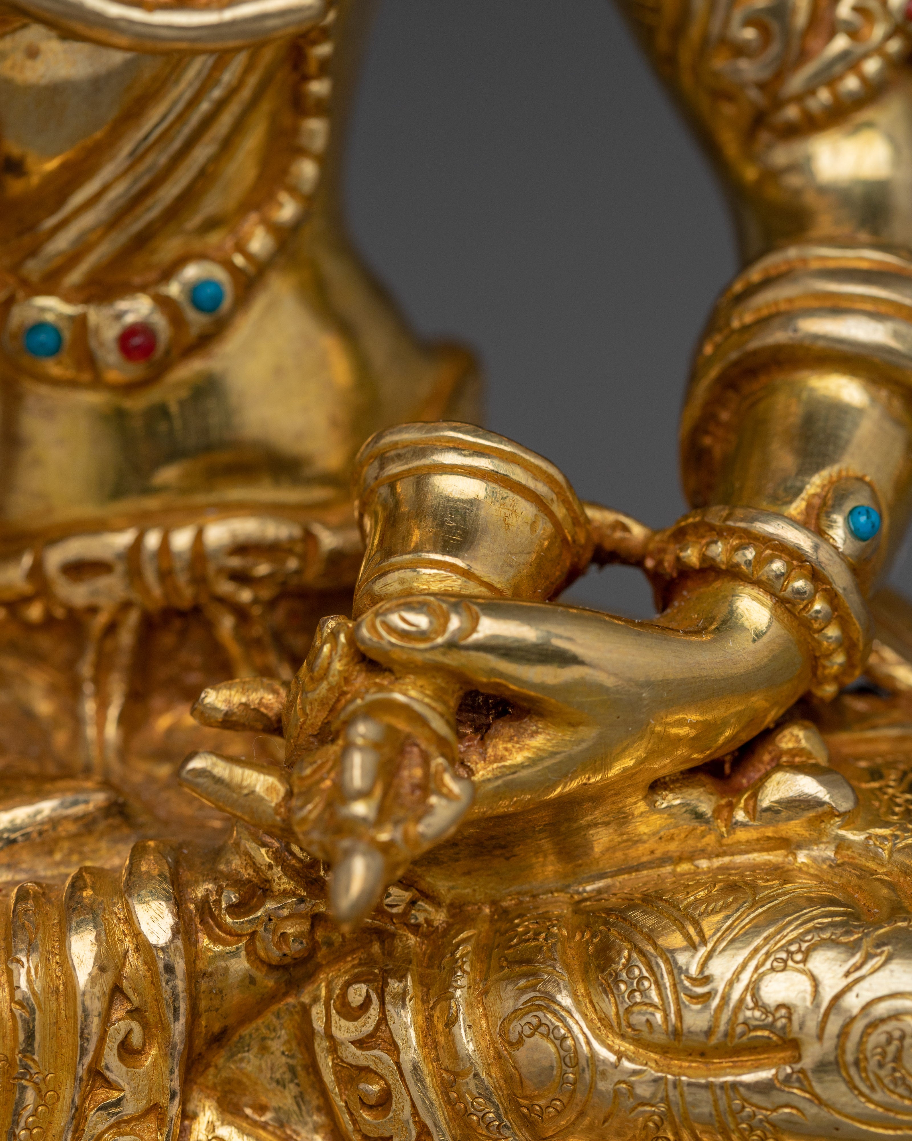 Vajrasattva, Vajra Holder Bodhisattva | Gold Gilded Tibetan Statue