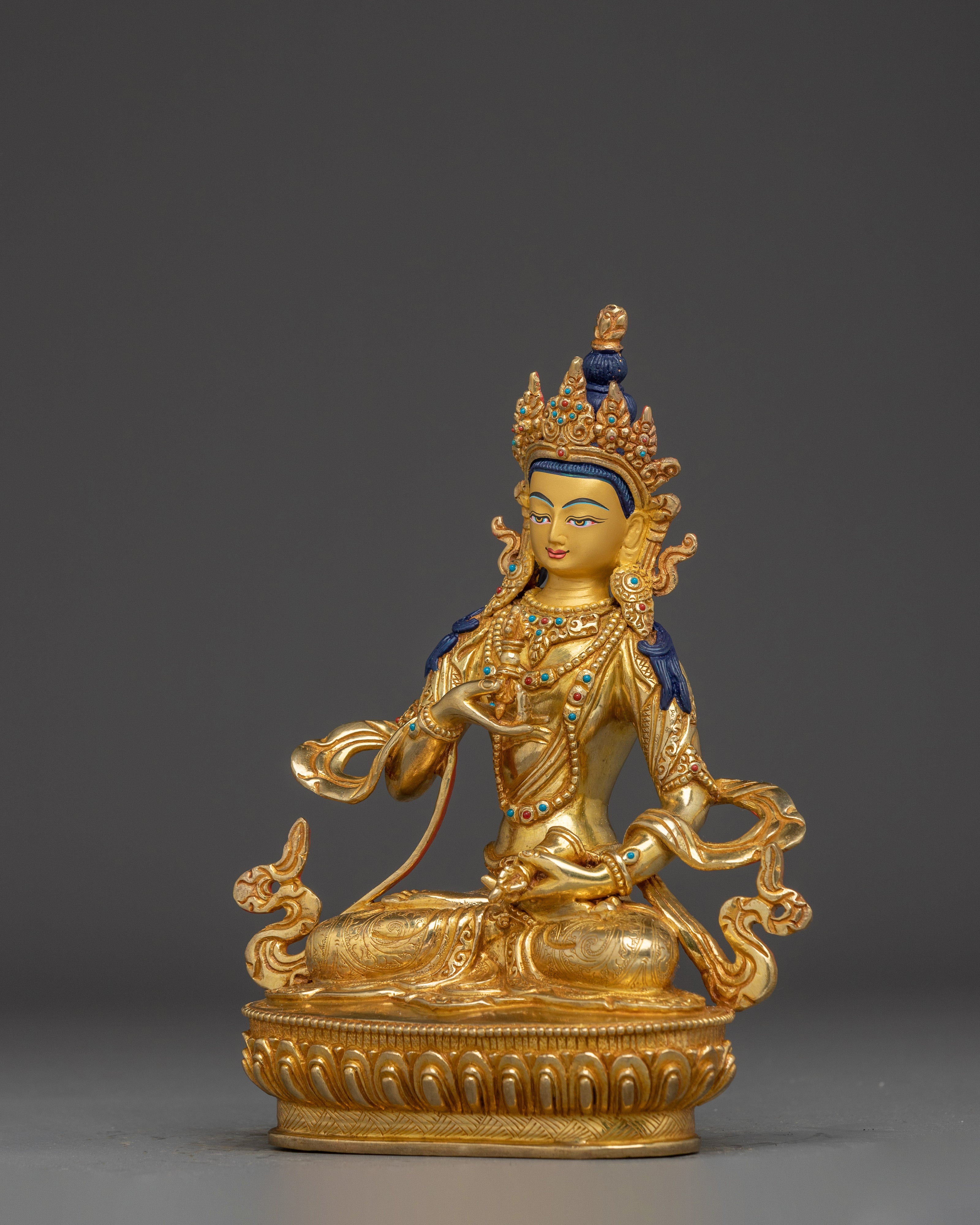 Vajrasattva, Vajra Holder Bodhisattva | Gold Gilded Tibetan Statue