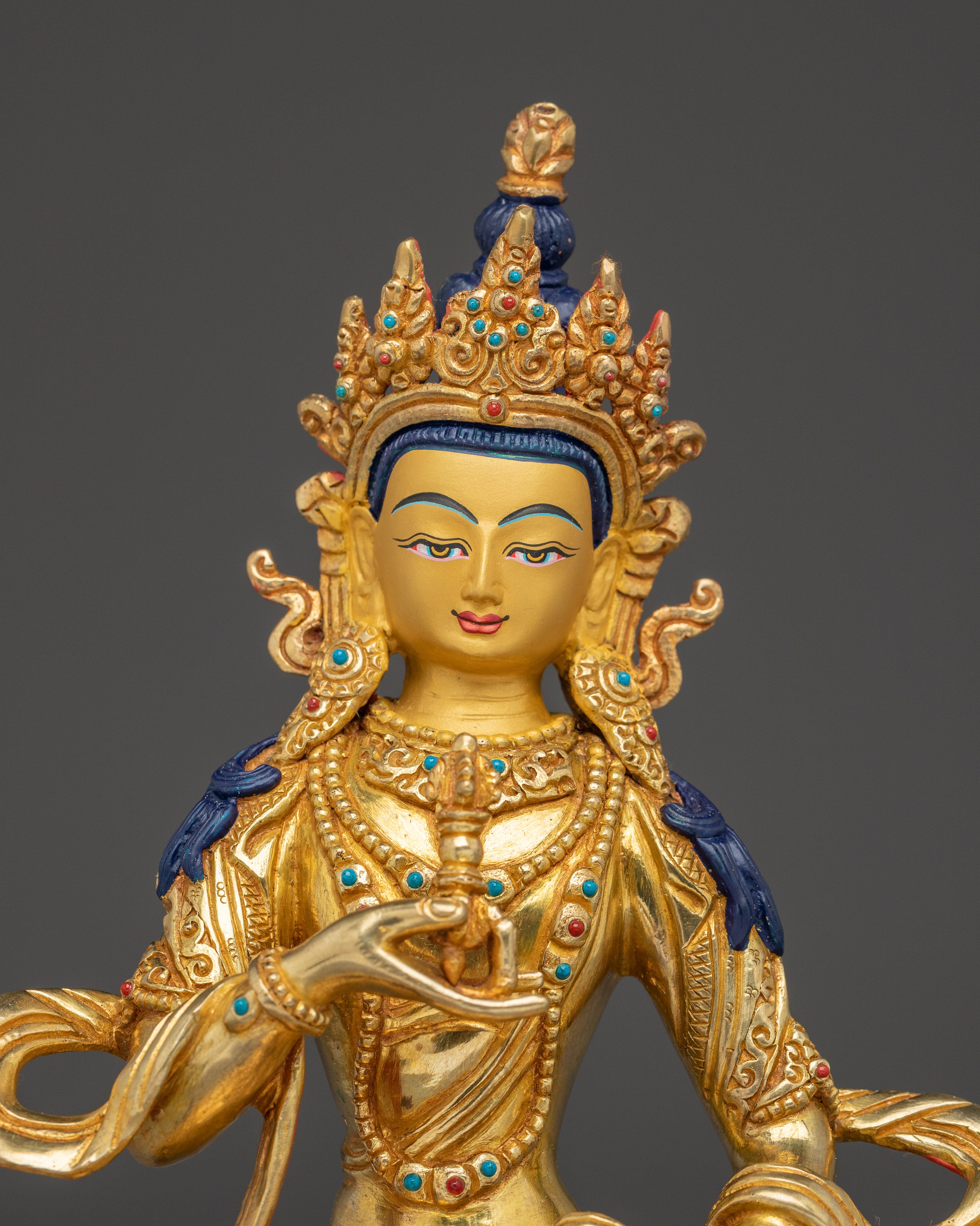 Vajrasattva, Vajra Holder Bodhisattva | Gold Gilded Tibetan Statue