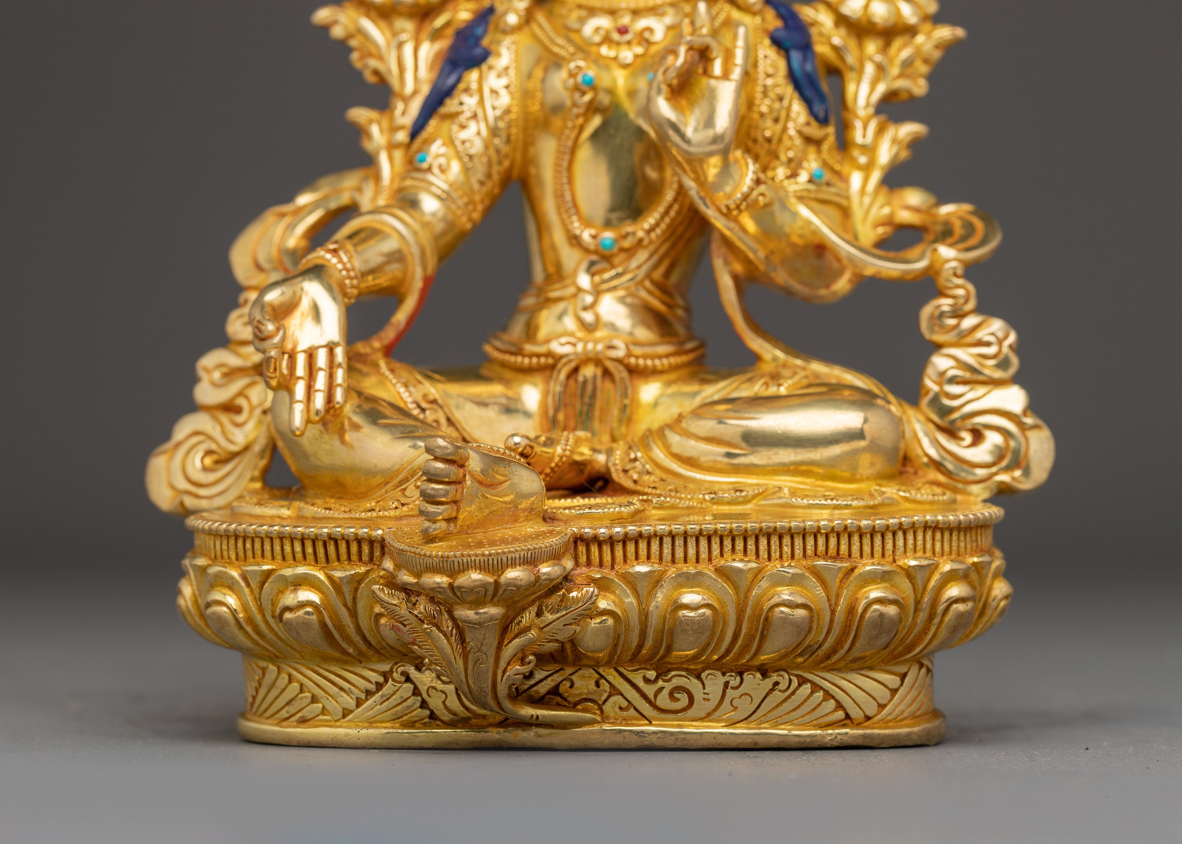 Green Tara, Vajrayana Liberation Deity | Gold Gilded Tibetan Statue