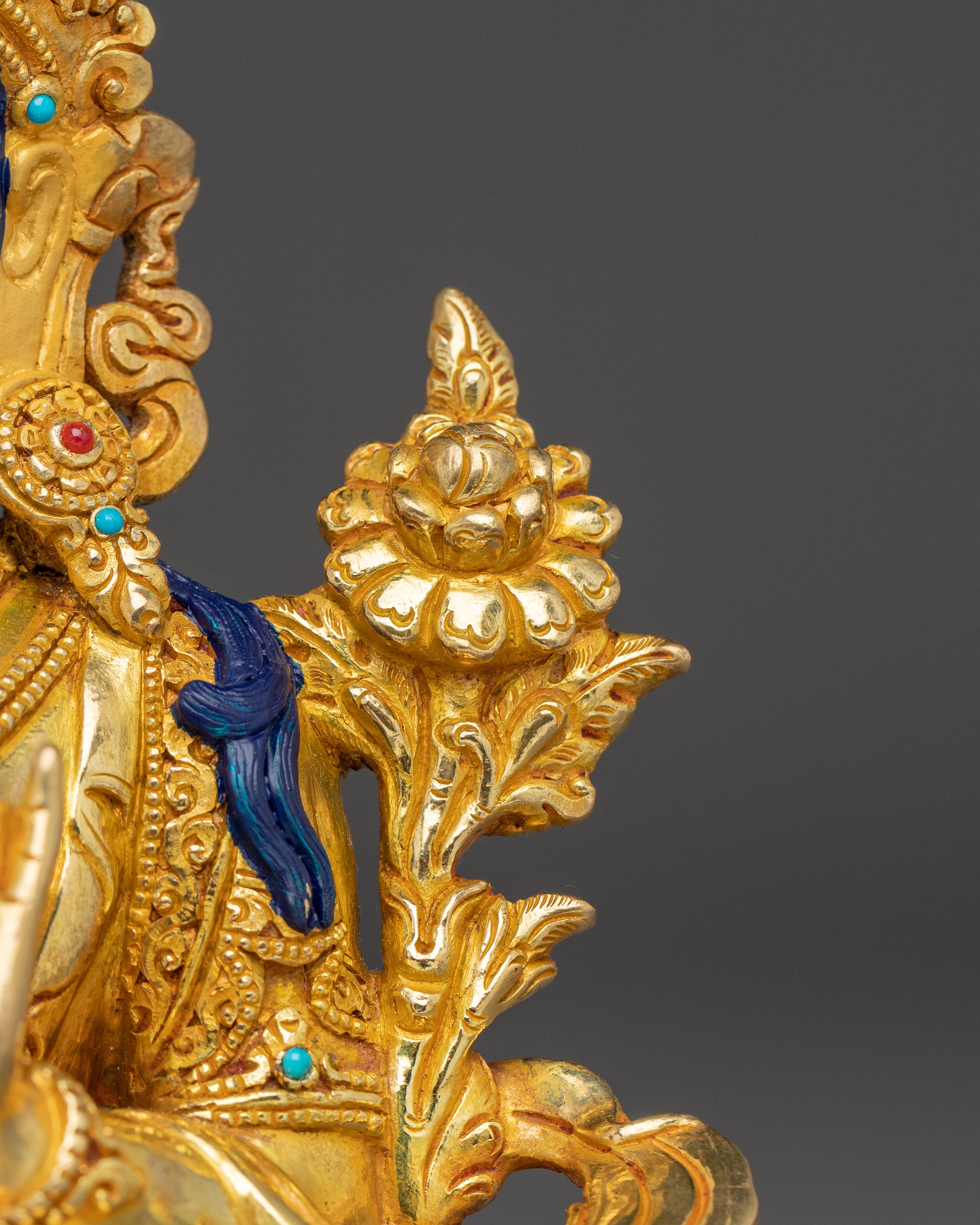 Green Tara, Vajrayana Liberation Deity | Gold Gilded Tibetan Statue