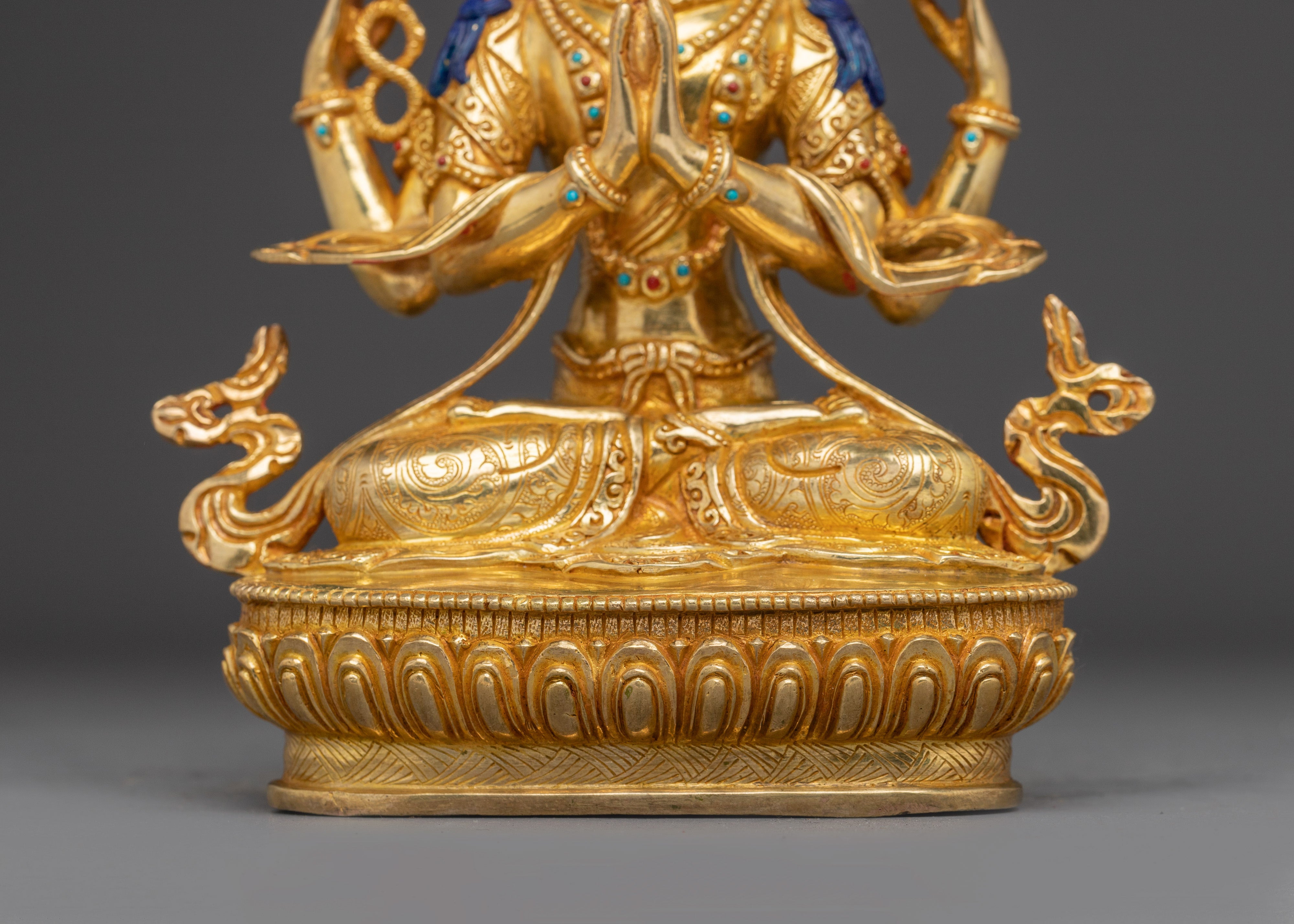 Chenrezig, Divine Mercy Form | Gold Gilded Figure