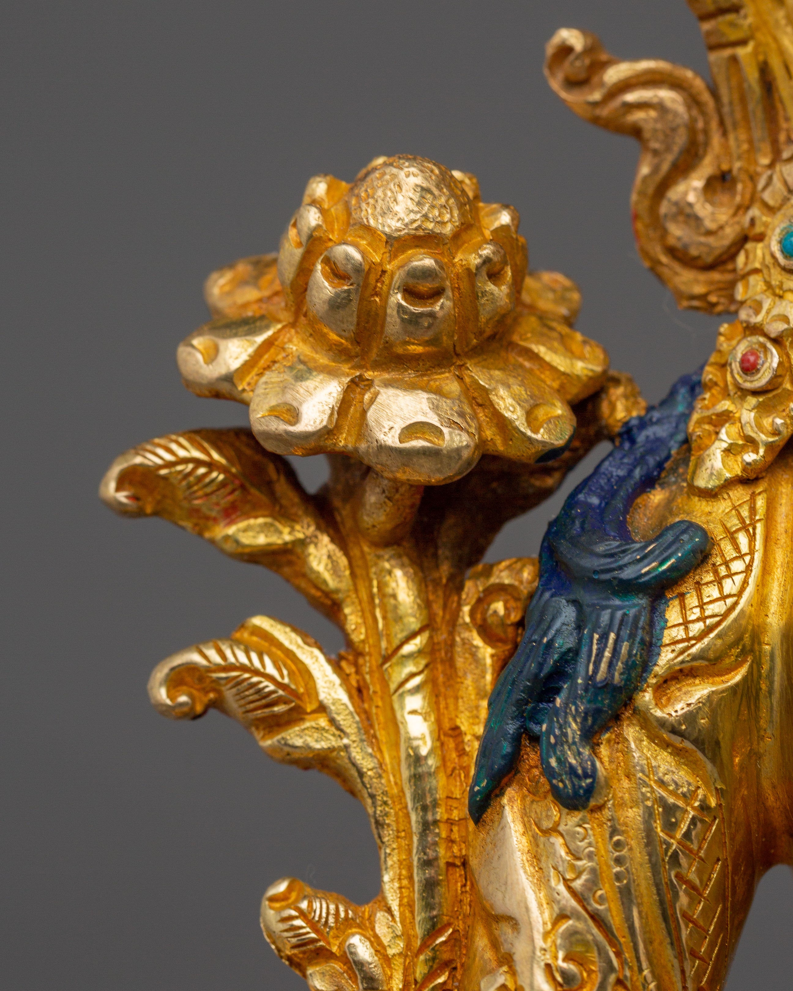 Green Tara, Enlightened Feminine Guardian | Gold Gilded Tibetan Deity