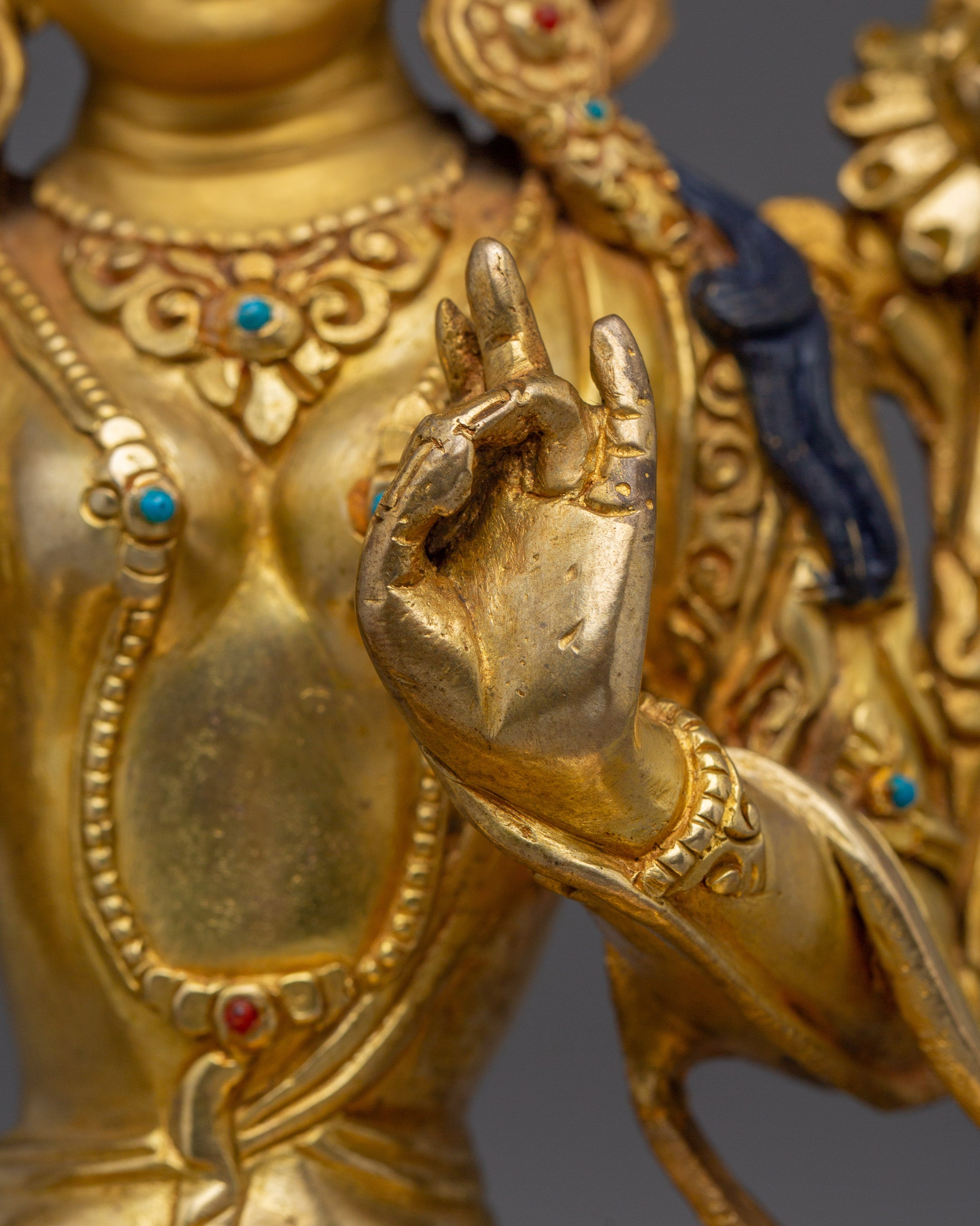 Compassionate Green Tara Figure | Handcrafted Tibetan Icon