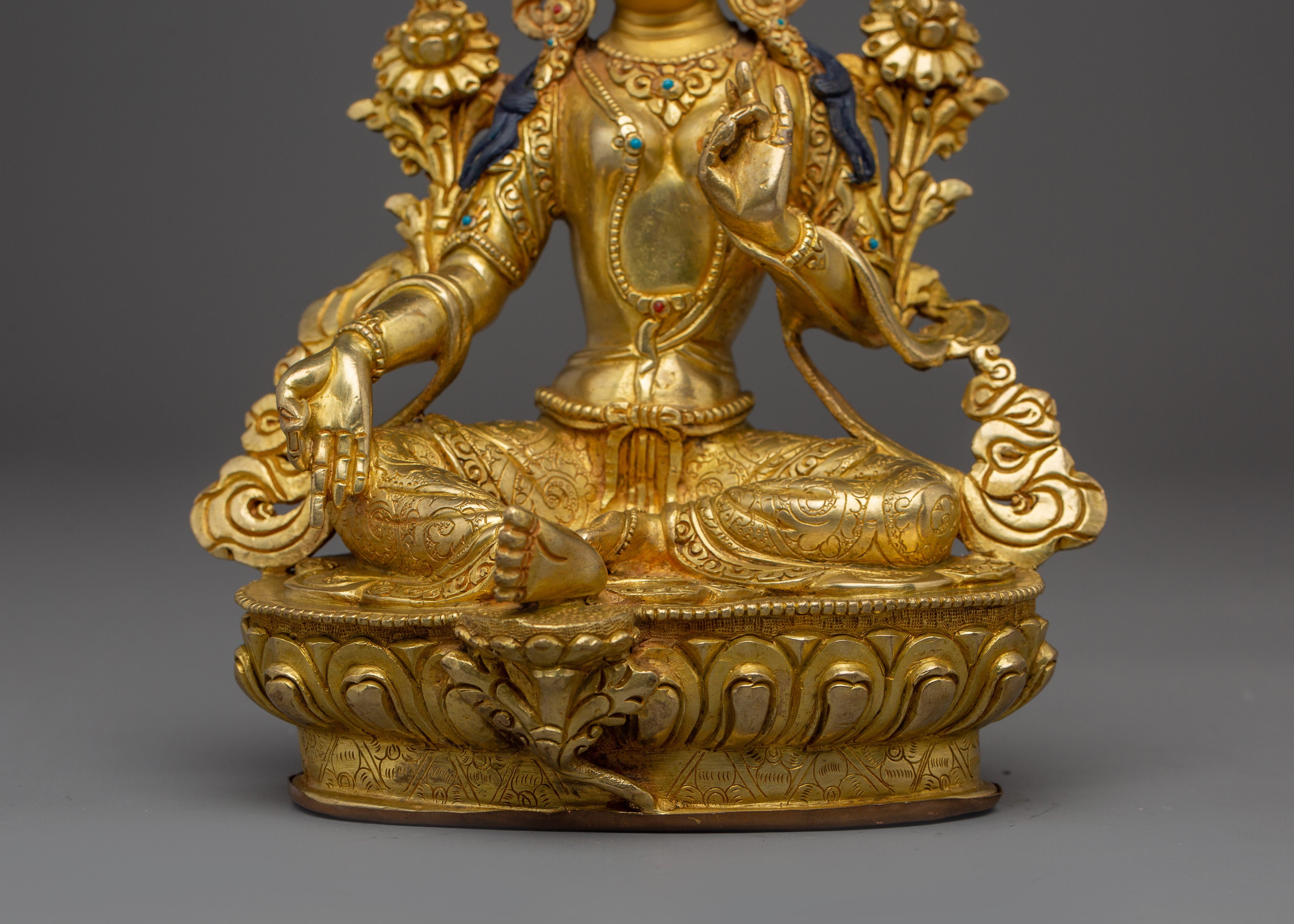 Compassionate Green Tara Figure | Handcrafted Tibetan Icon