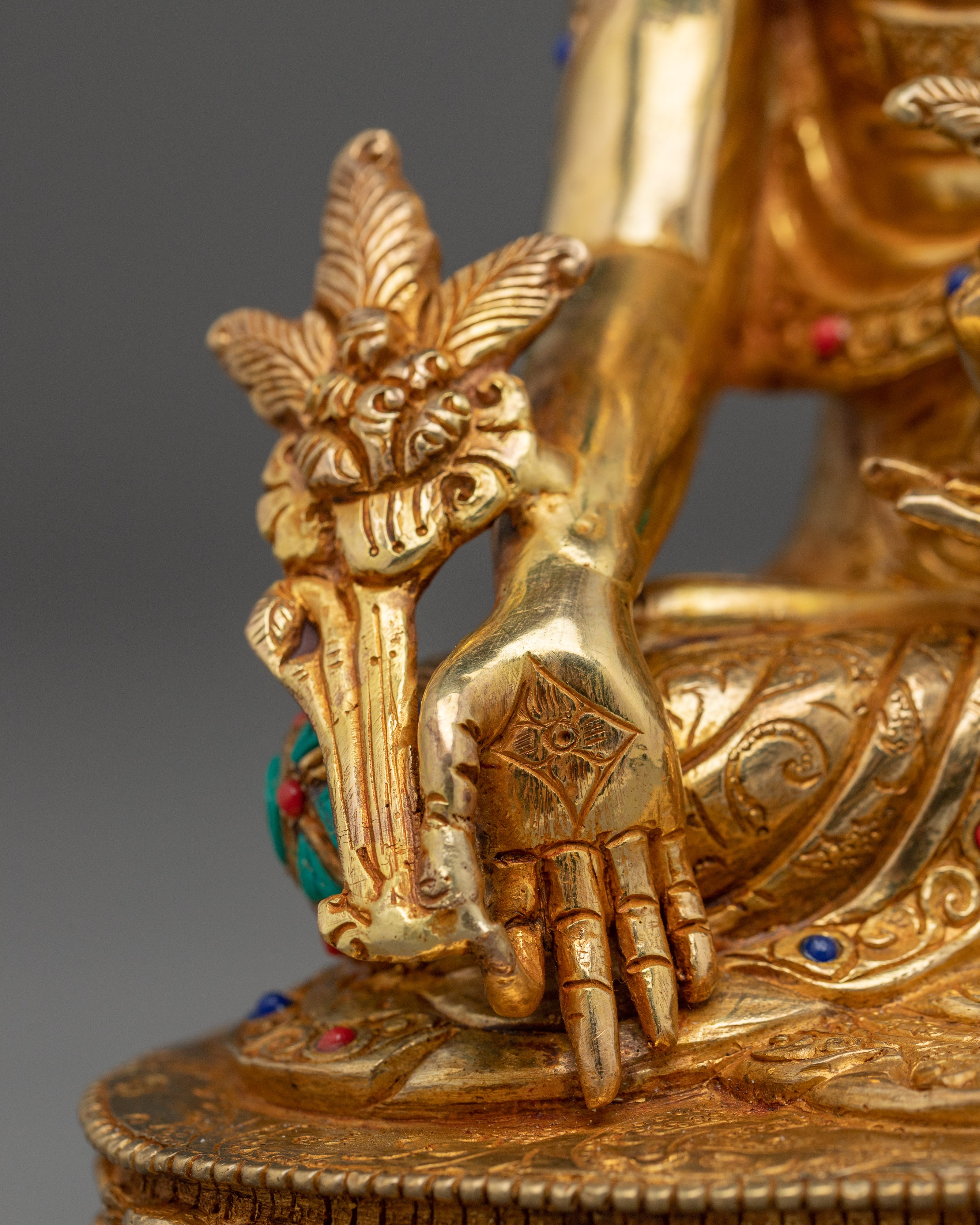 Sacred Medicine Buddha Sculpture | Enlightened Healer in Peaceful Form