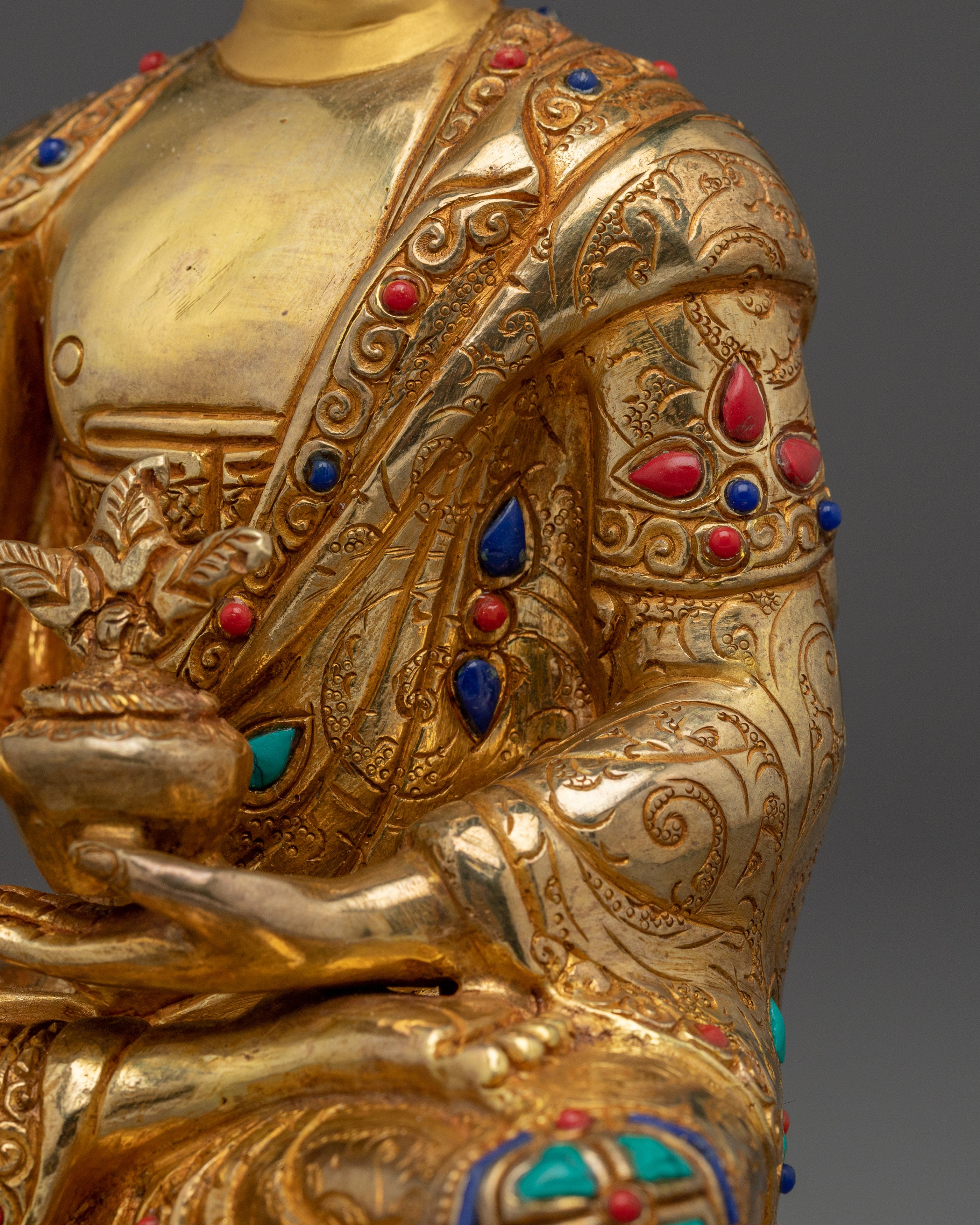Sacred Medicine Buddha Sculpture | Enlightened Healer in Peaceful Form