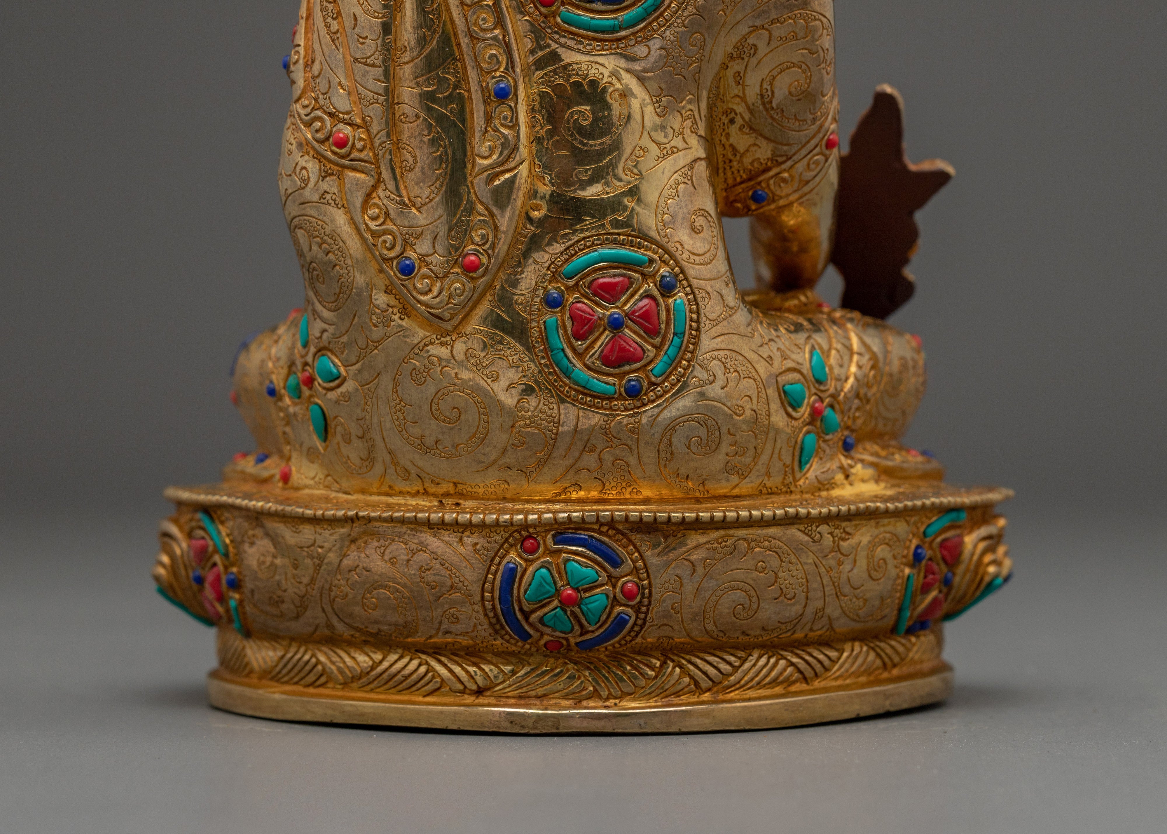Sacred Medicine Buddha Sculpture | Enlightened Healer in Peaceful Form