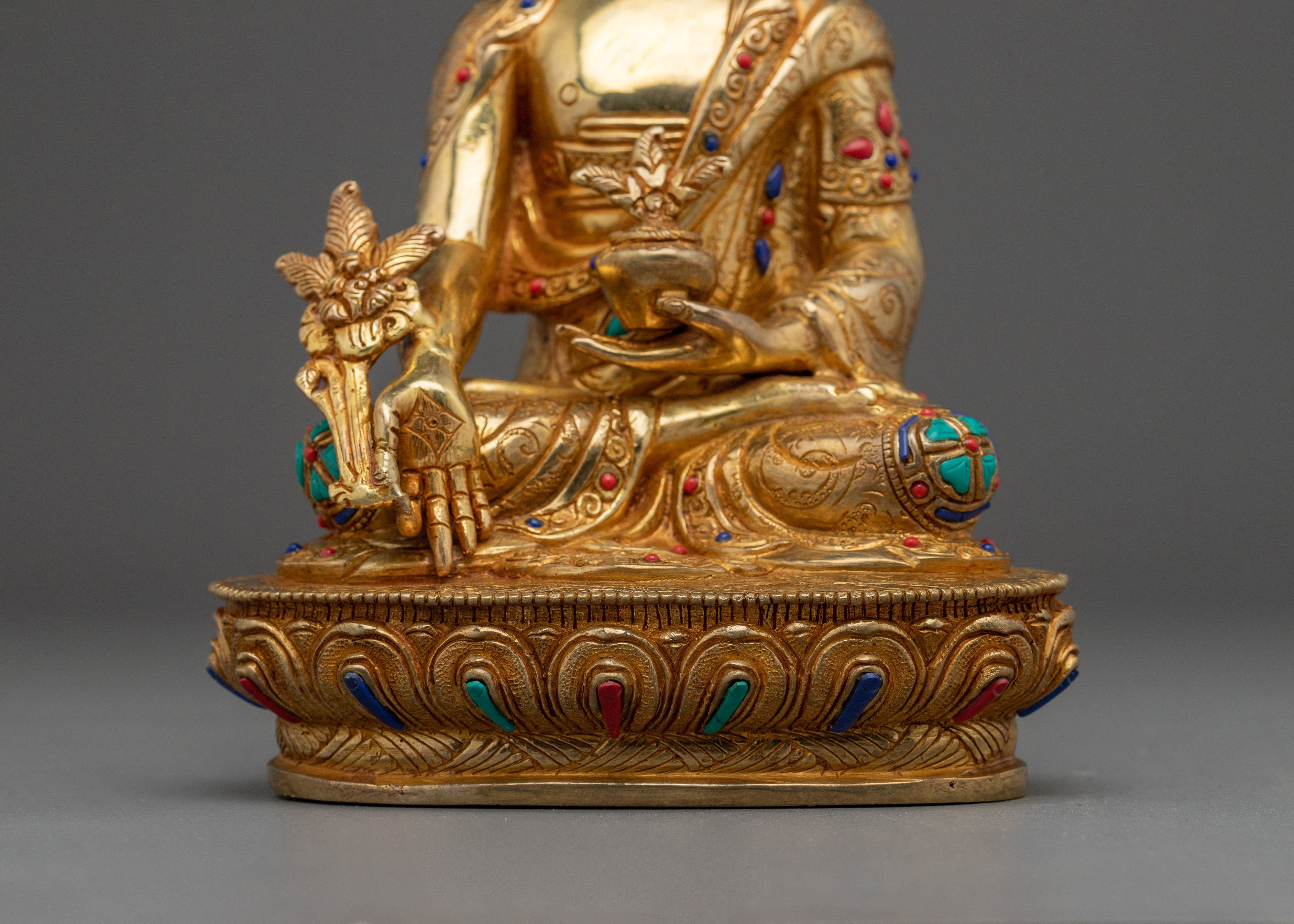 Sacred Medicine Buddha Sculpture | Enlightened Healer in Peaceful Form