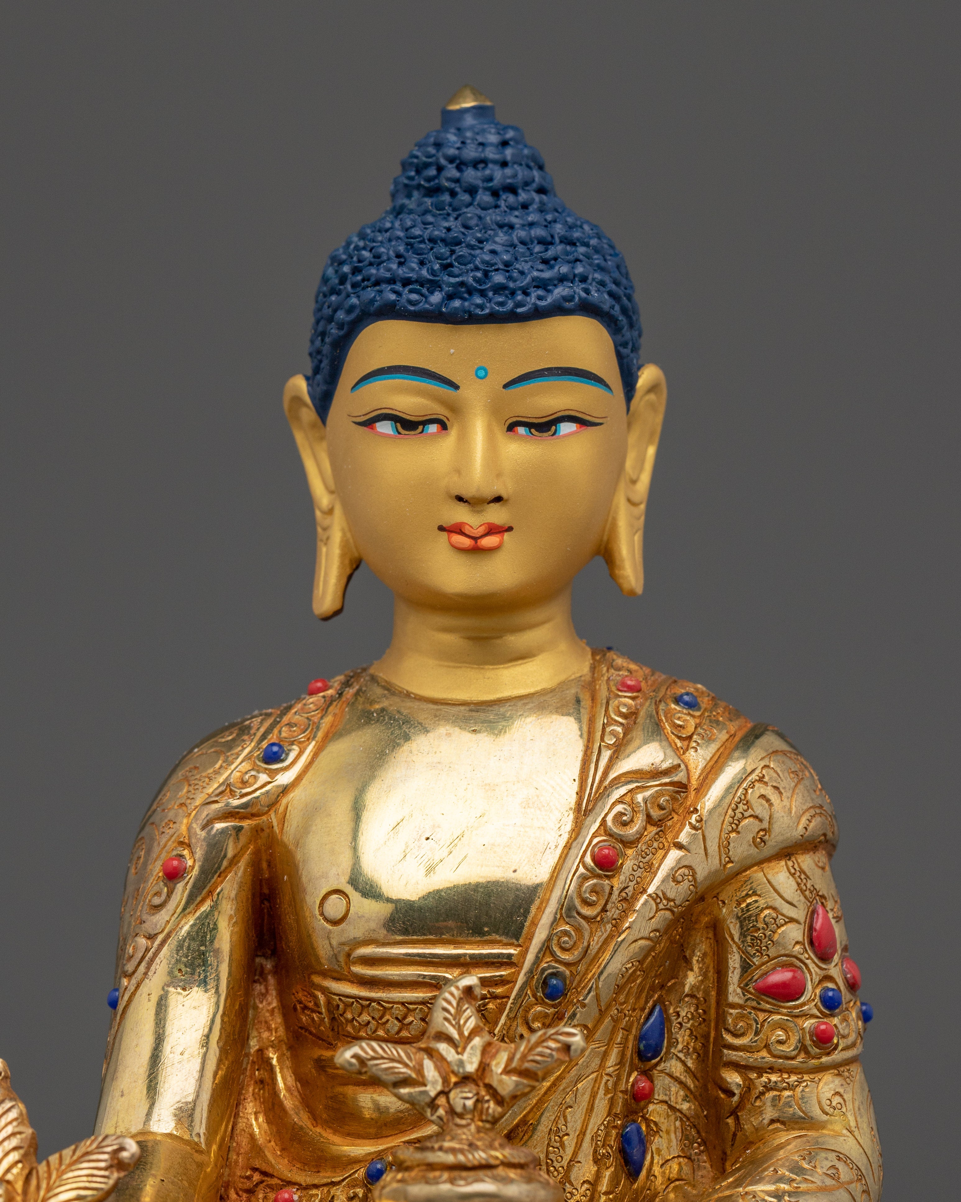 Sacred Medicine Buddha Sculpture | Enlightened Healer in Peaceful Form