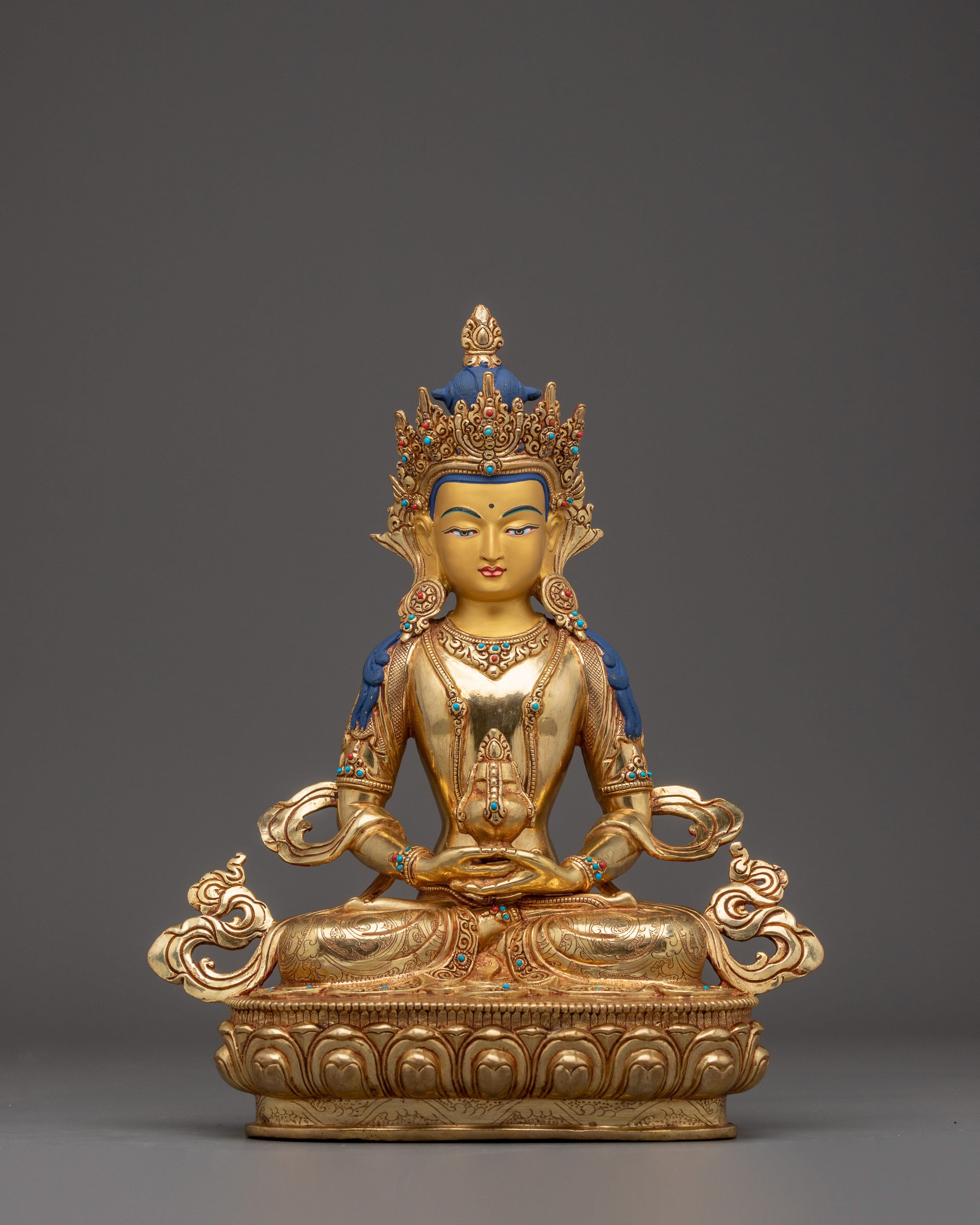 Handmade Statue of Amitayus with Halo | Buddha of Long-life