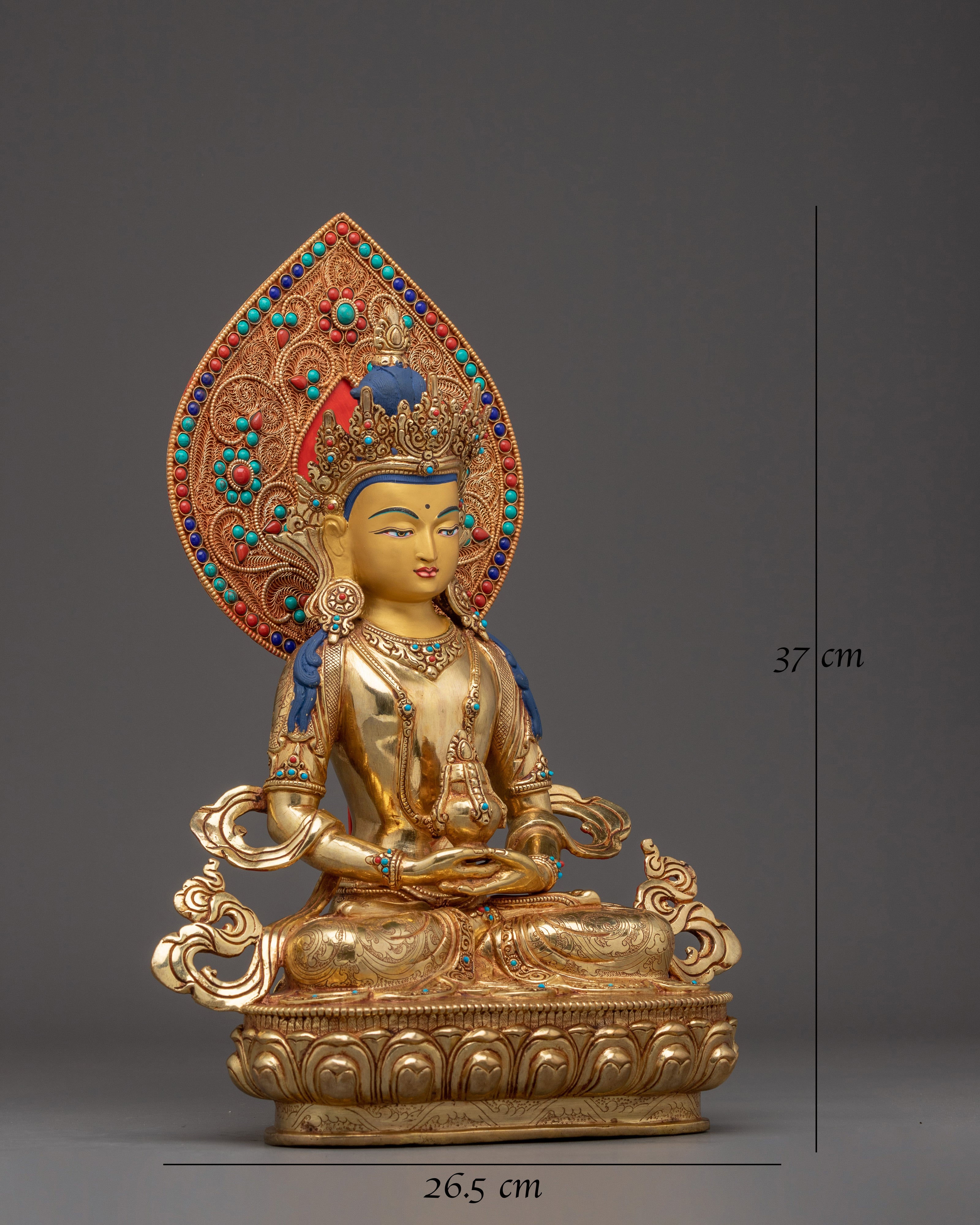 Handmade Statue of Amitayus with Halo