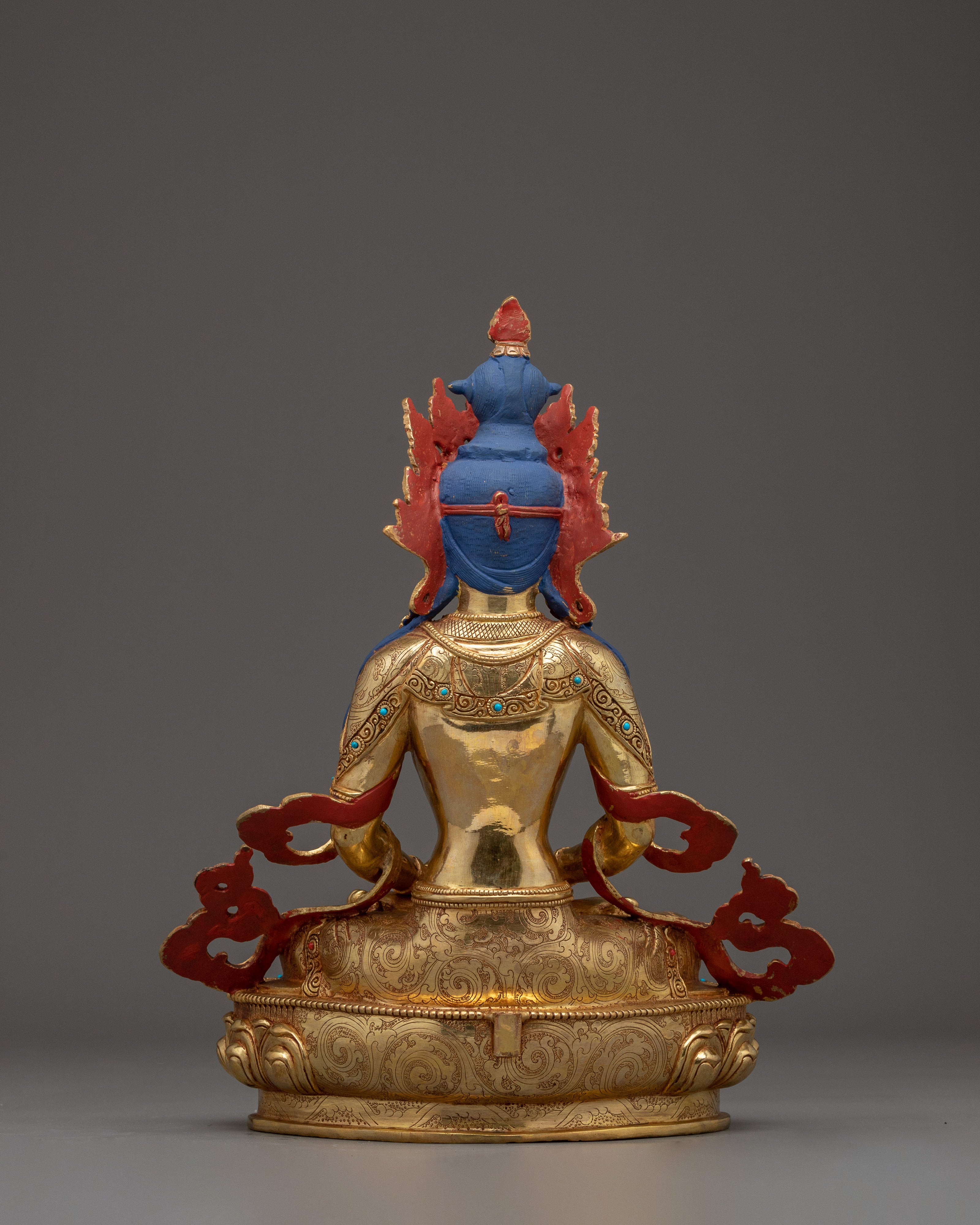 Handmade Statue of Amitayus with Halo | Buddha of Long-life