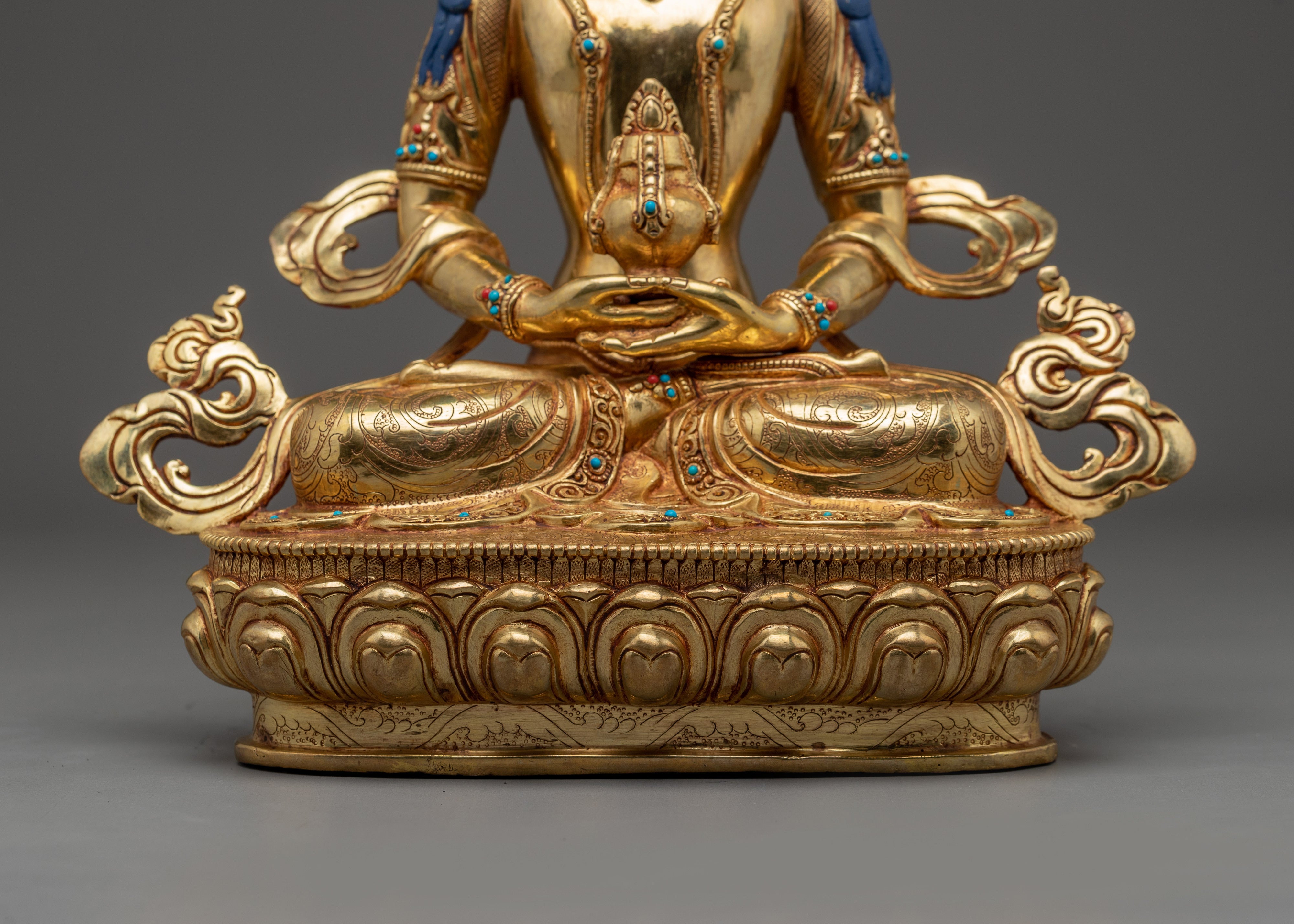 Handmade Statue of Amitayus with Halo | Buddha of Long-life