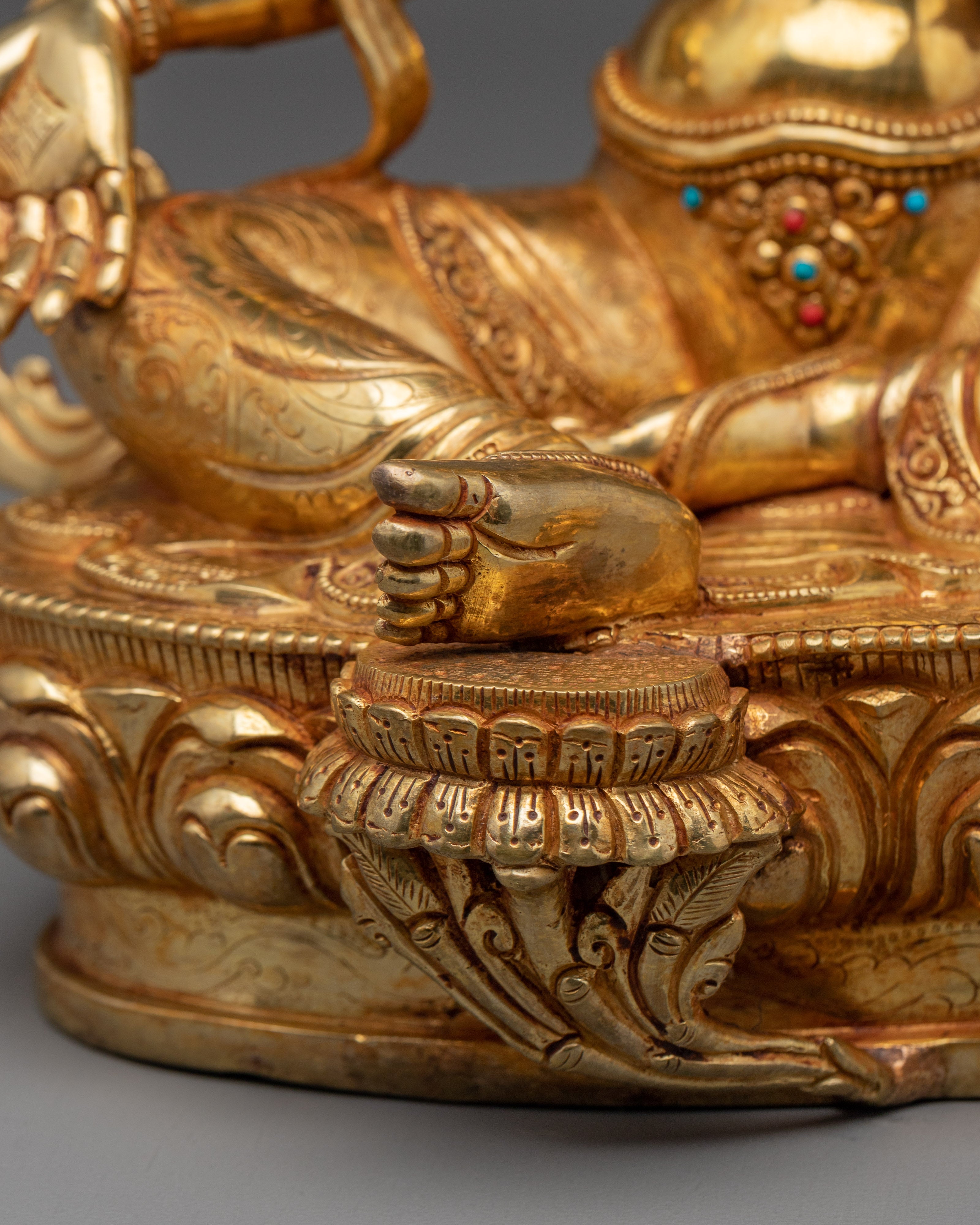 Green Tara With Halo Statue: Mother of All Buddhas