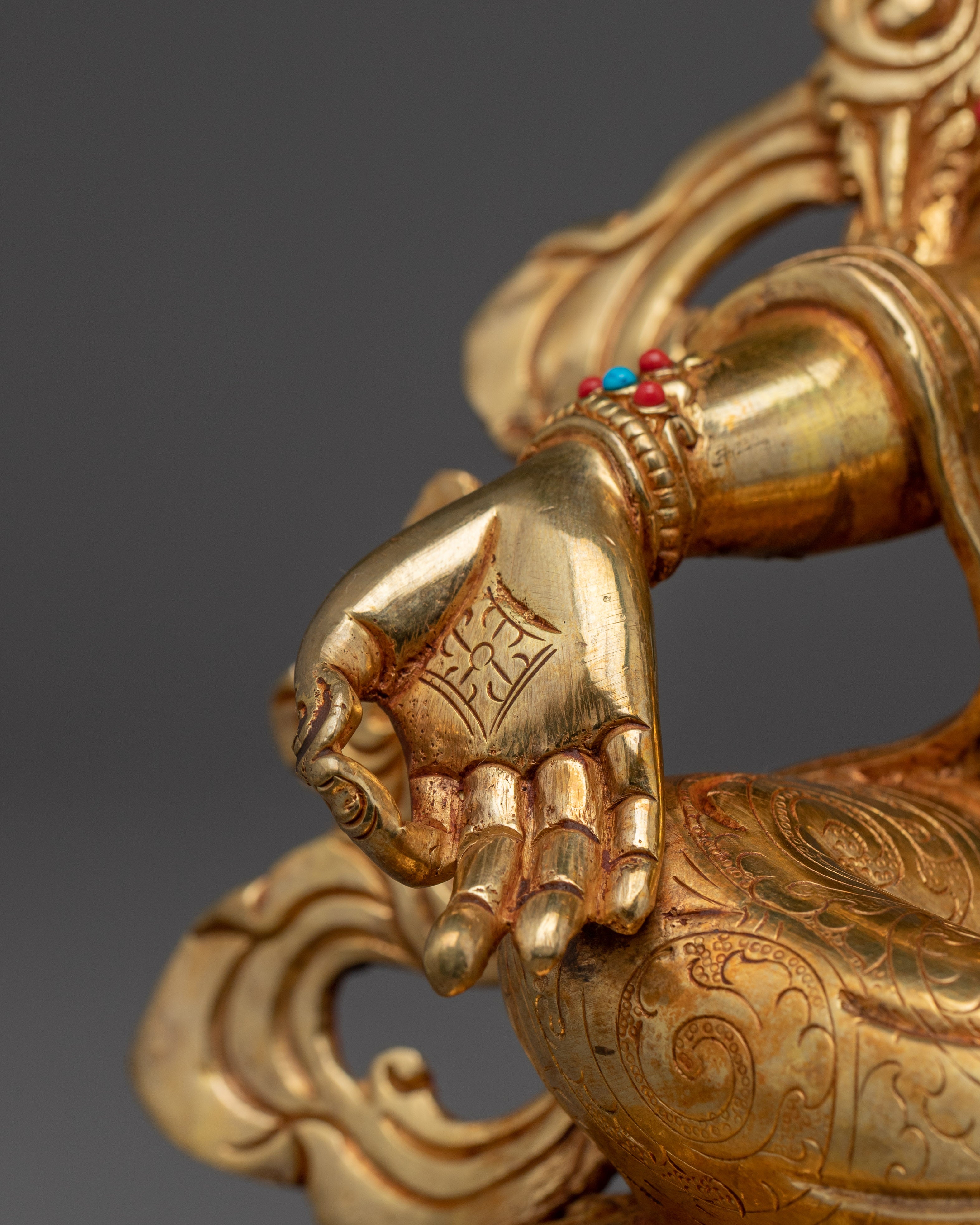 Green Tara With Halo Statue: Mother of All Buddhas