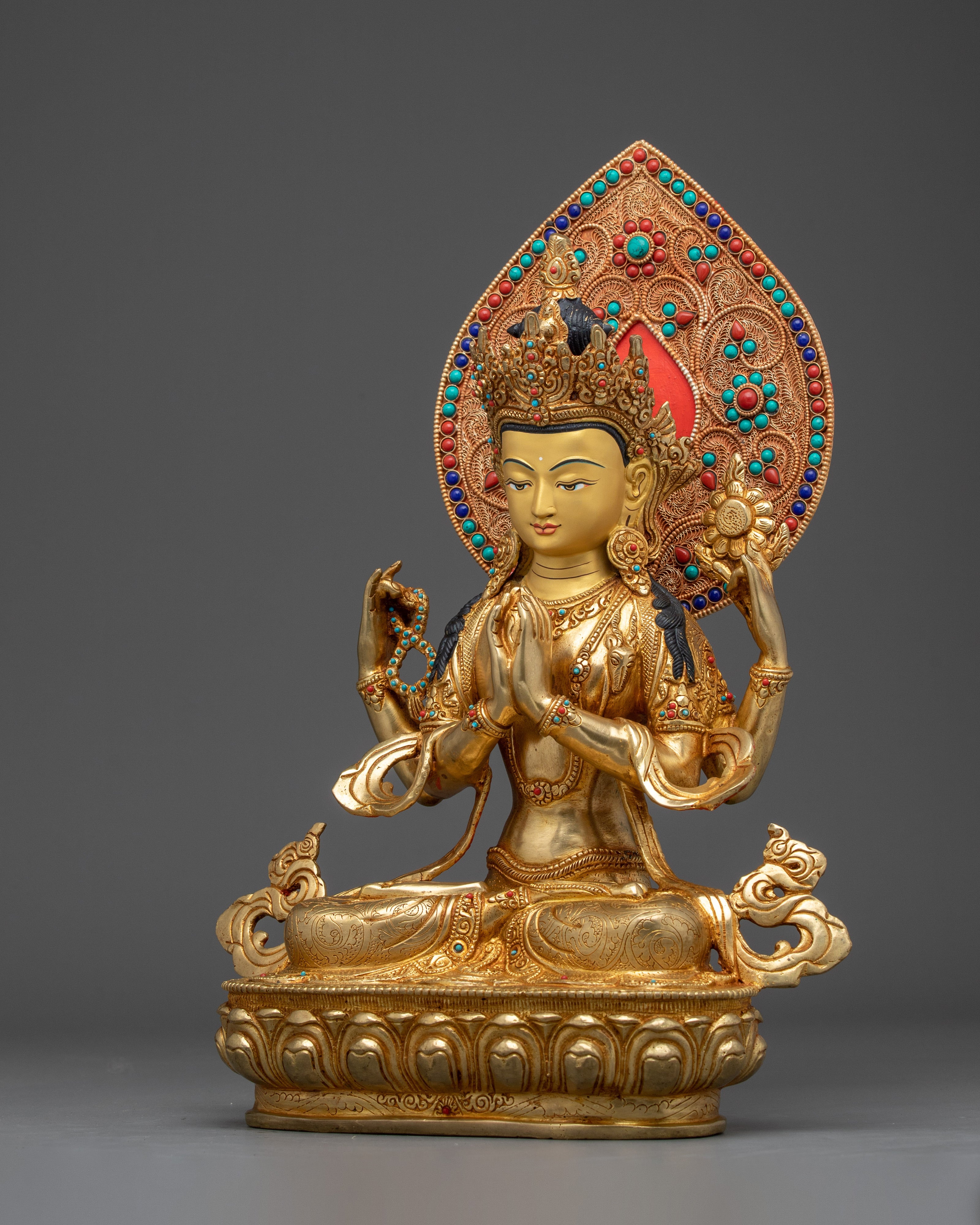 Chenrezig with Halo Artwork | Tibetan Bodhisattva of Compassion